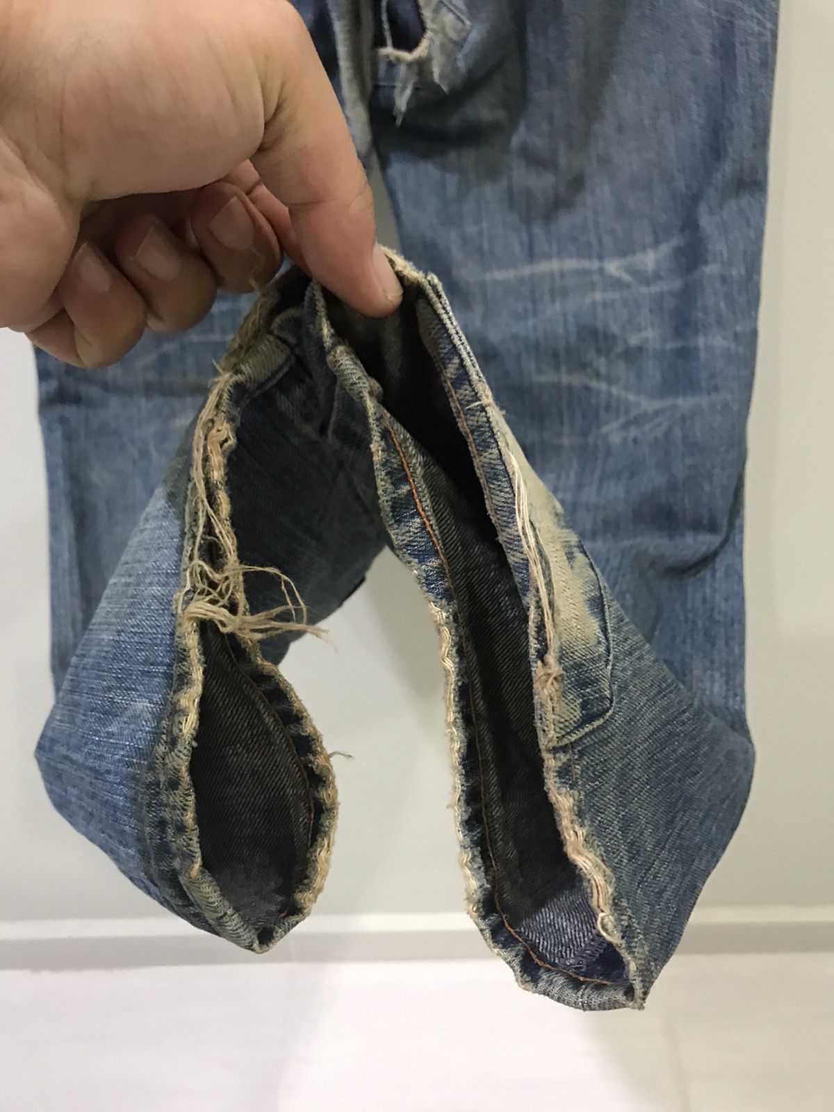 Designer 💥DENIM ART💥ZEROSAIL Japan Distressed Patchwork Denim F176 Size US 34 / EU 50 - 17 Thumbnail