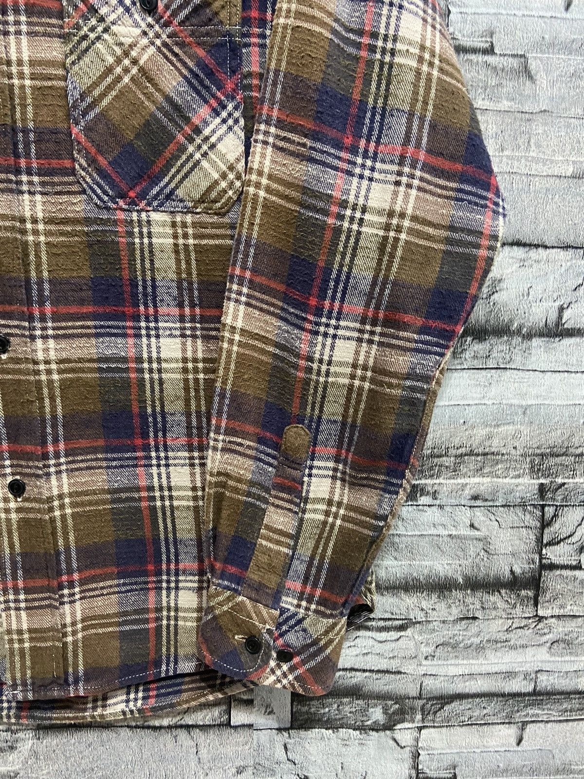 Japanese Brand Vintage Back Number Flannel plaid double pocket Size US M / EU 48-50 / 2 - 5 Thumbnail