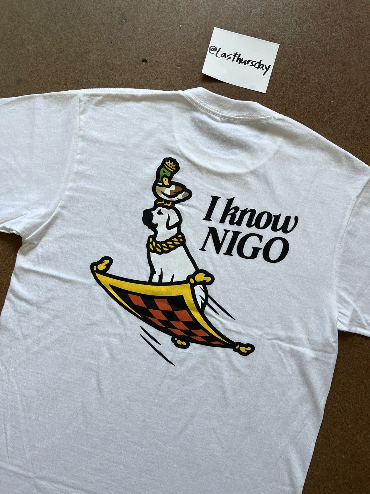 image of Nigo “I Know Nigo” Carpet Tee White Small, Men's