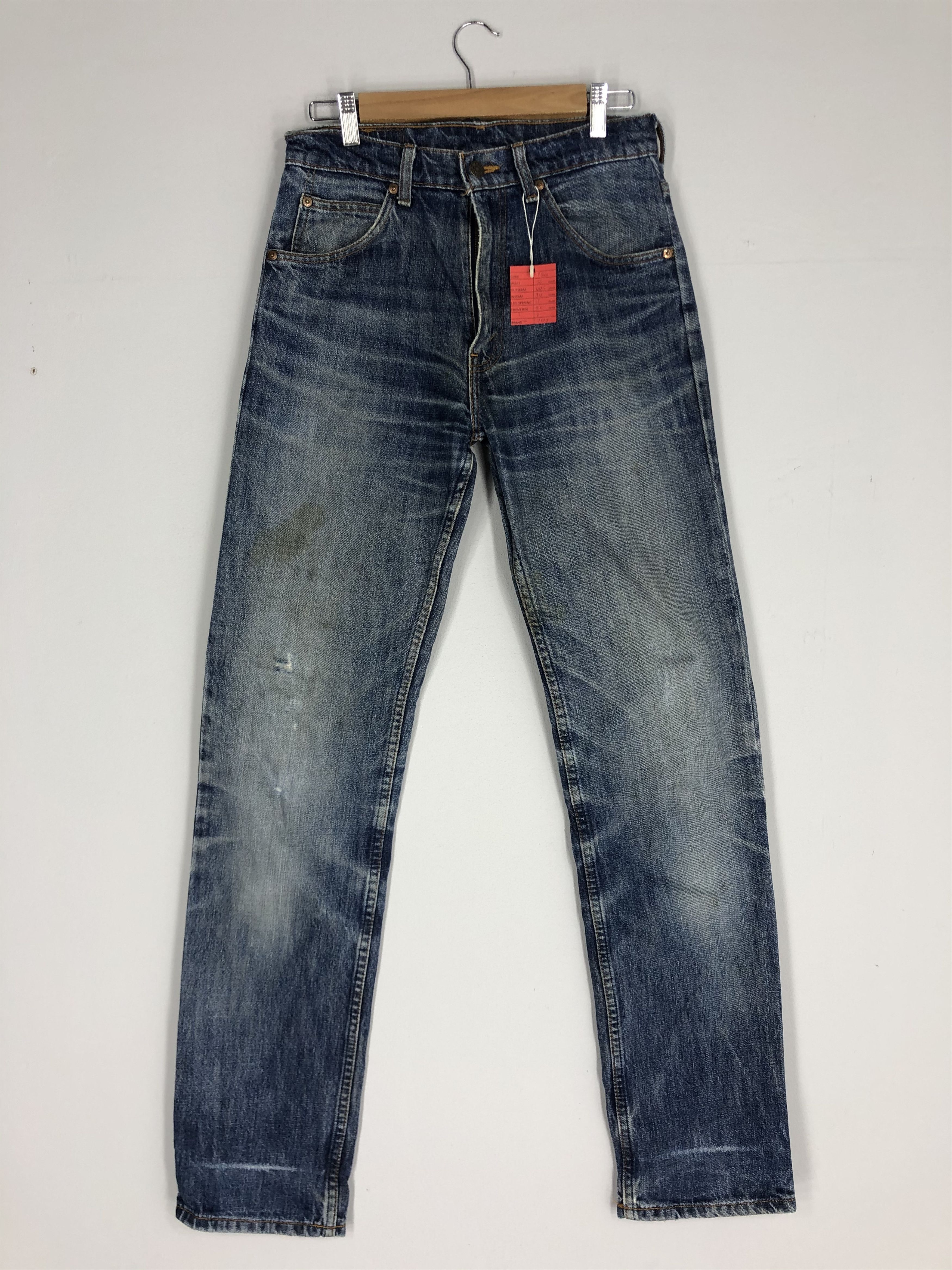Levi's 607 Blue Stone Washed Jeans Ripped Denim Size 30