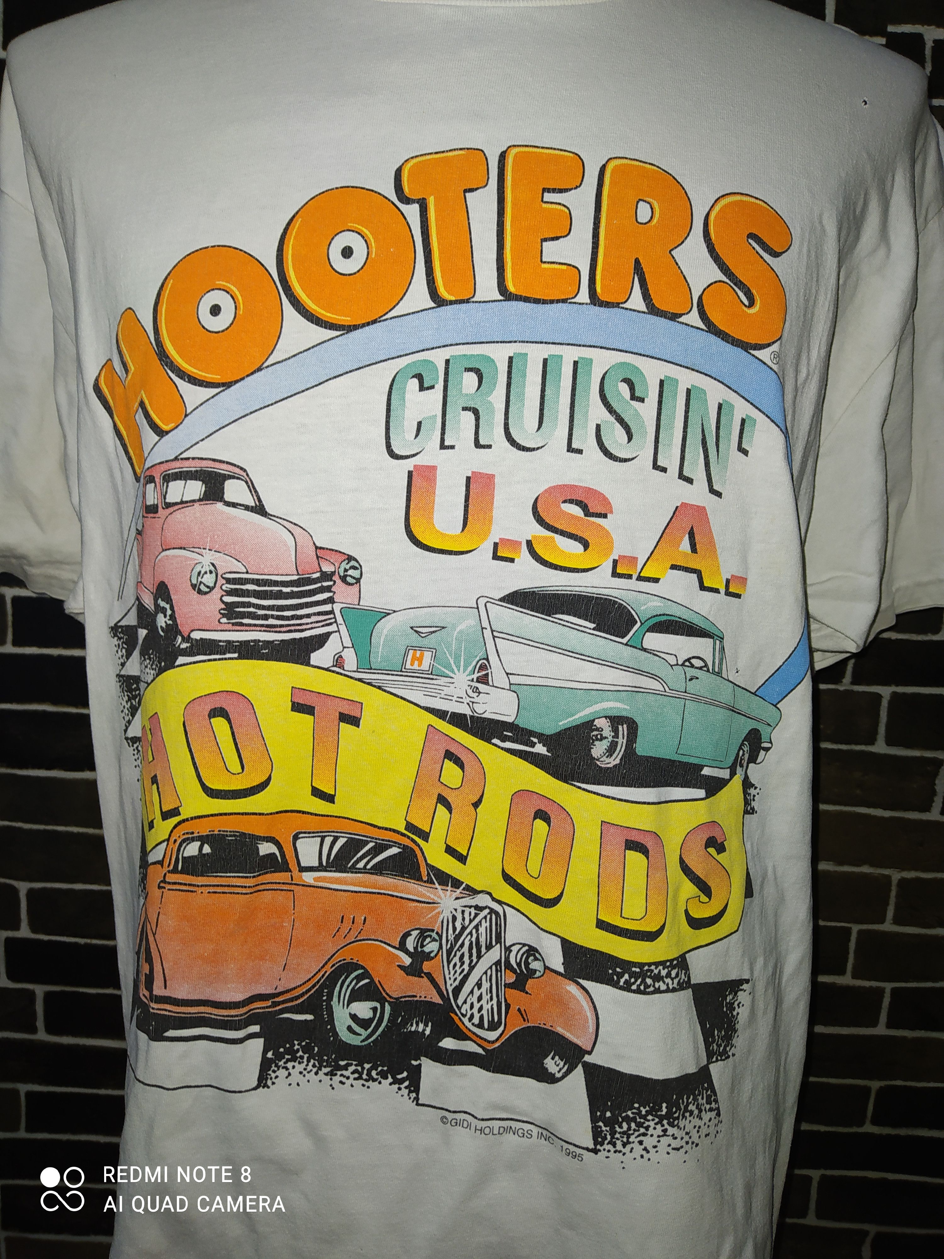 Hanes × NASCAR × Vintage Vintage 95 Hooters Hot Rods Tshirt Size US XL / EU 56 / 4 - 6 Thumbnail