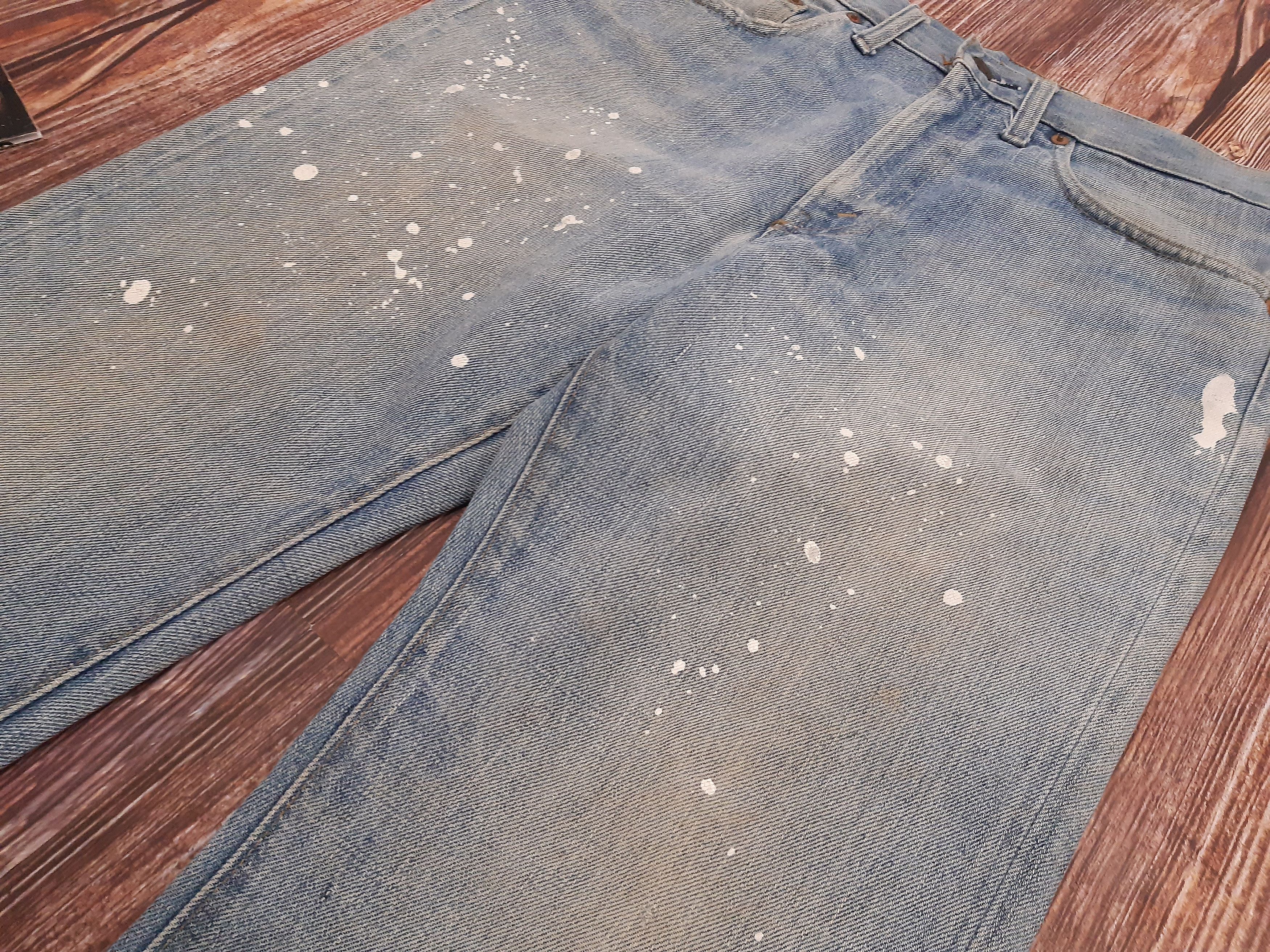 Levi's Levis 517 Jeans Bootcut USA TALON Paint Splatter Vintage Size US 32 / EU 48 - 3 Thumbnail