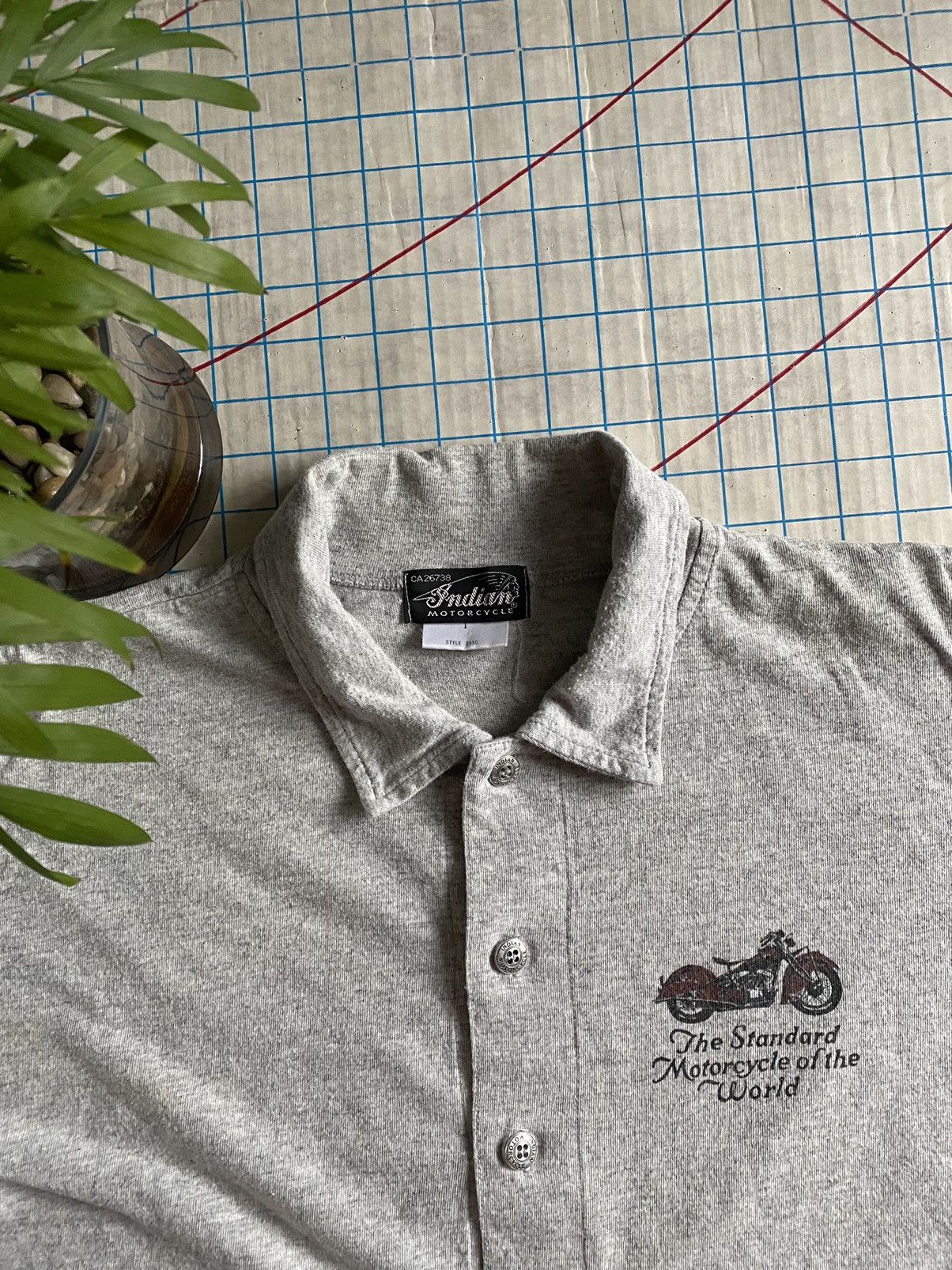 Indian Motorcycle × Vintage Vintage Indian Motorcycles Button Up Shirt Fits Large Grey Size US L / EU 52-54 / 3 - 9 Thumbnail