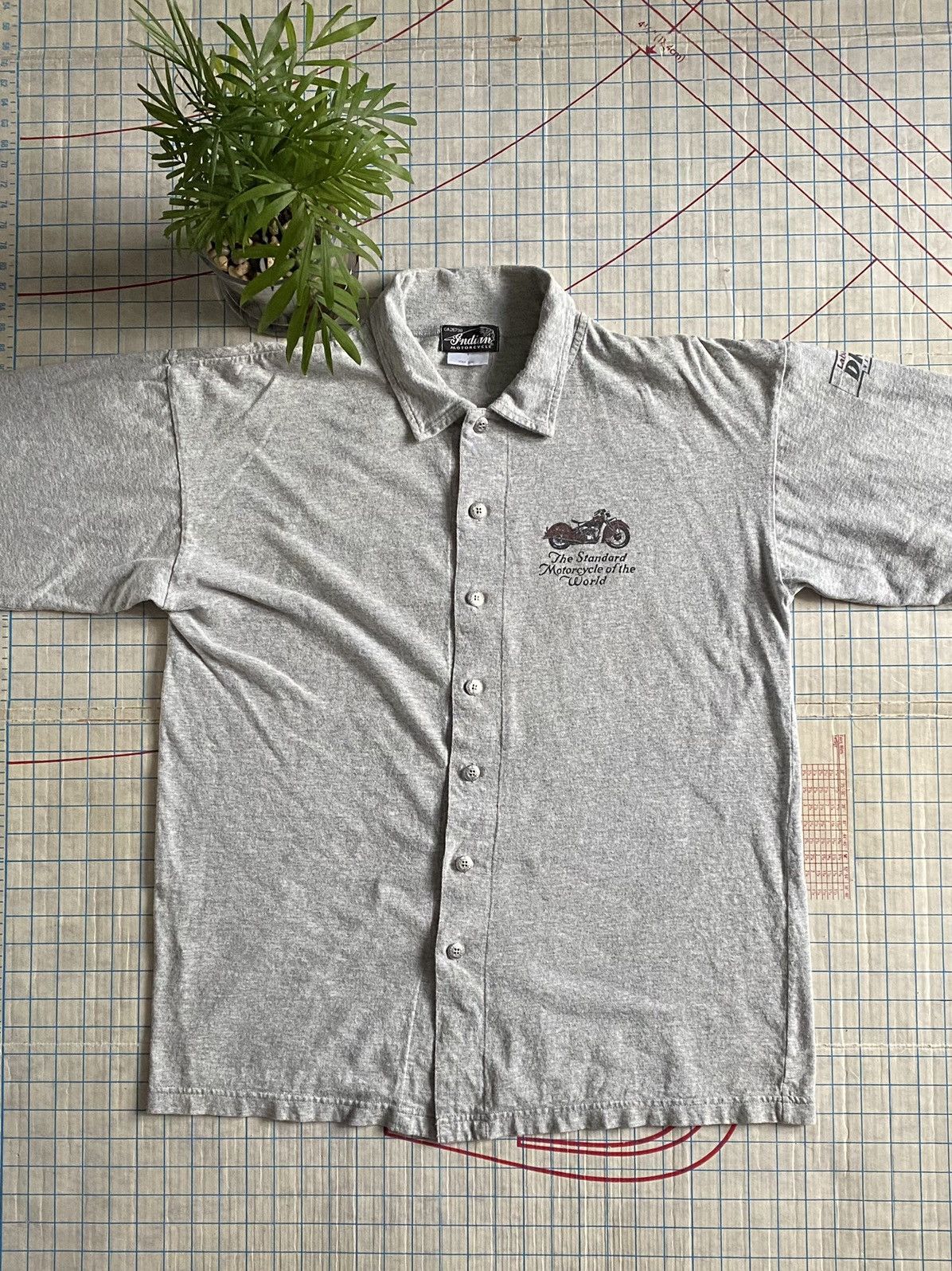 Indian Motorcycle × Vintage Vintage Indian Motorcycles Button Up Shirt Fits Large Grey Size US L / EU 52-54 / 3 - 13 Thumbnail