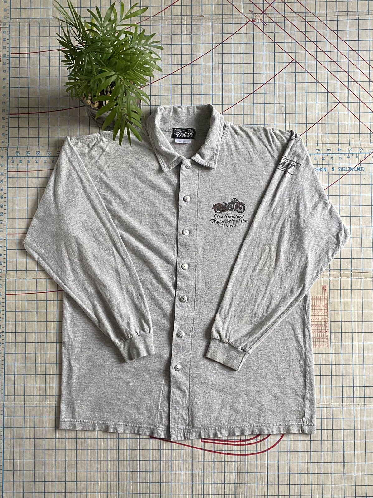 Indian Motorcycle × Vintage Vintage Indian Motorcycles Button Up Shirt Fits Large Grey Size US L / EU 52-54 / 3 - 5 Thumbnail