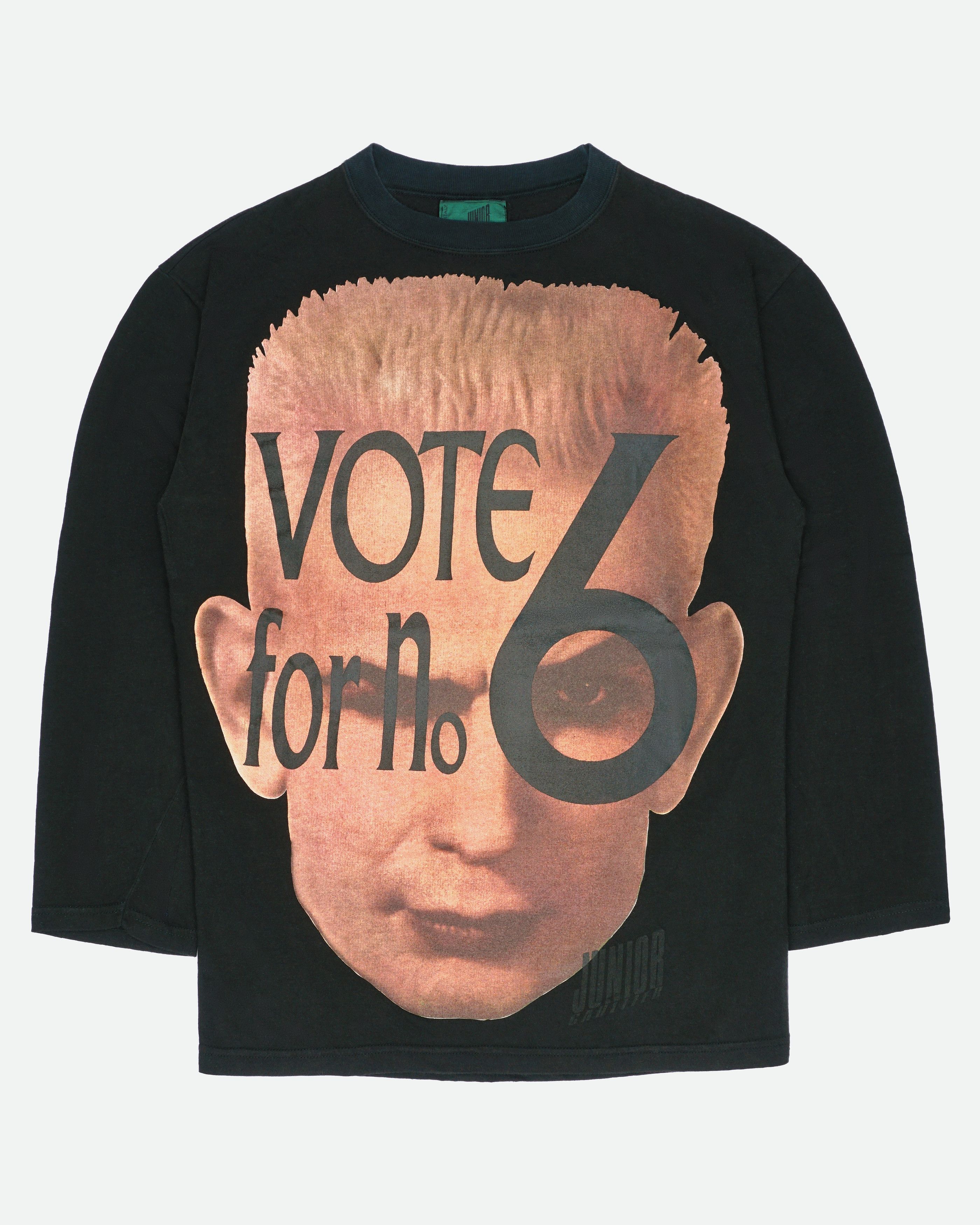 image of Jean Paul Gaultier Vote For No 6 Print Longsleeve in Black, Men's (Size Medium)