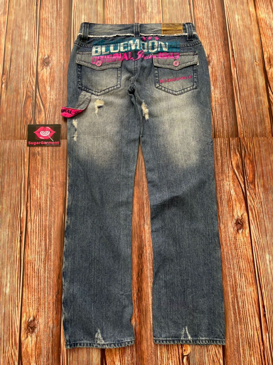 Japanese Brand Japanese Jeans Distressed Ripped Blue Moon Size 31" - 5 Thumbnail