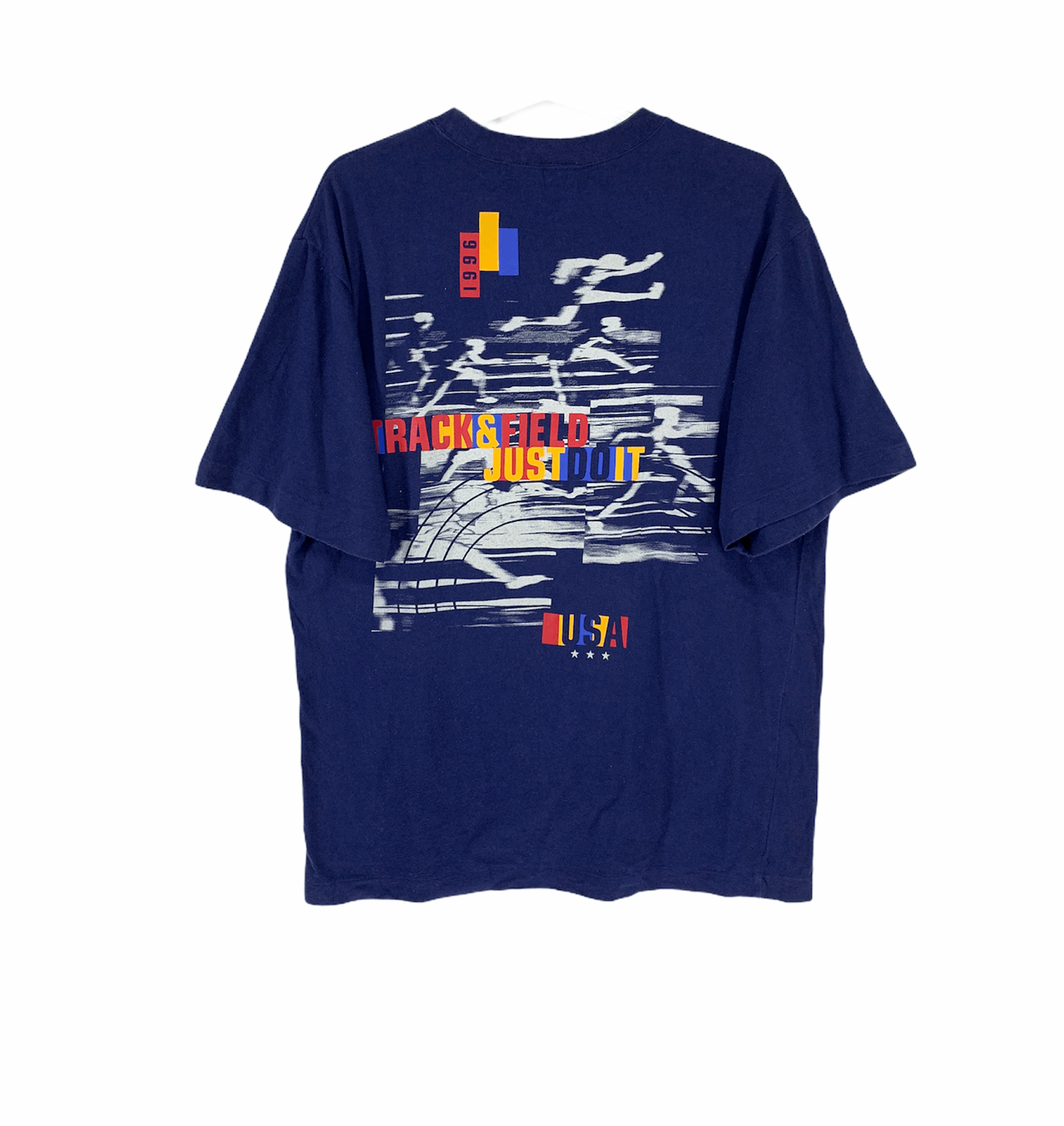 Nike × Vintage Nike center swoosh track and field vintage 90s shirt Size US L / EU 52-54 / 3 - 1 Thumbnail