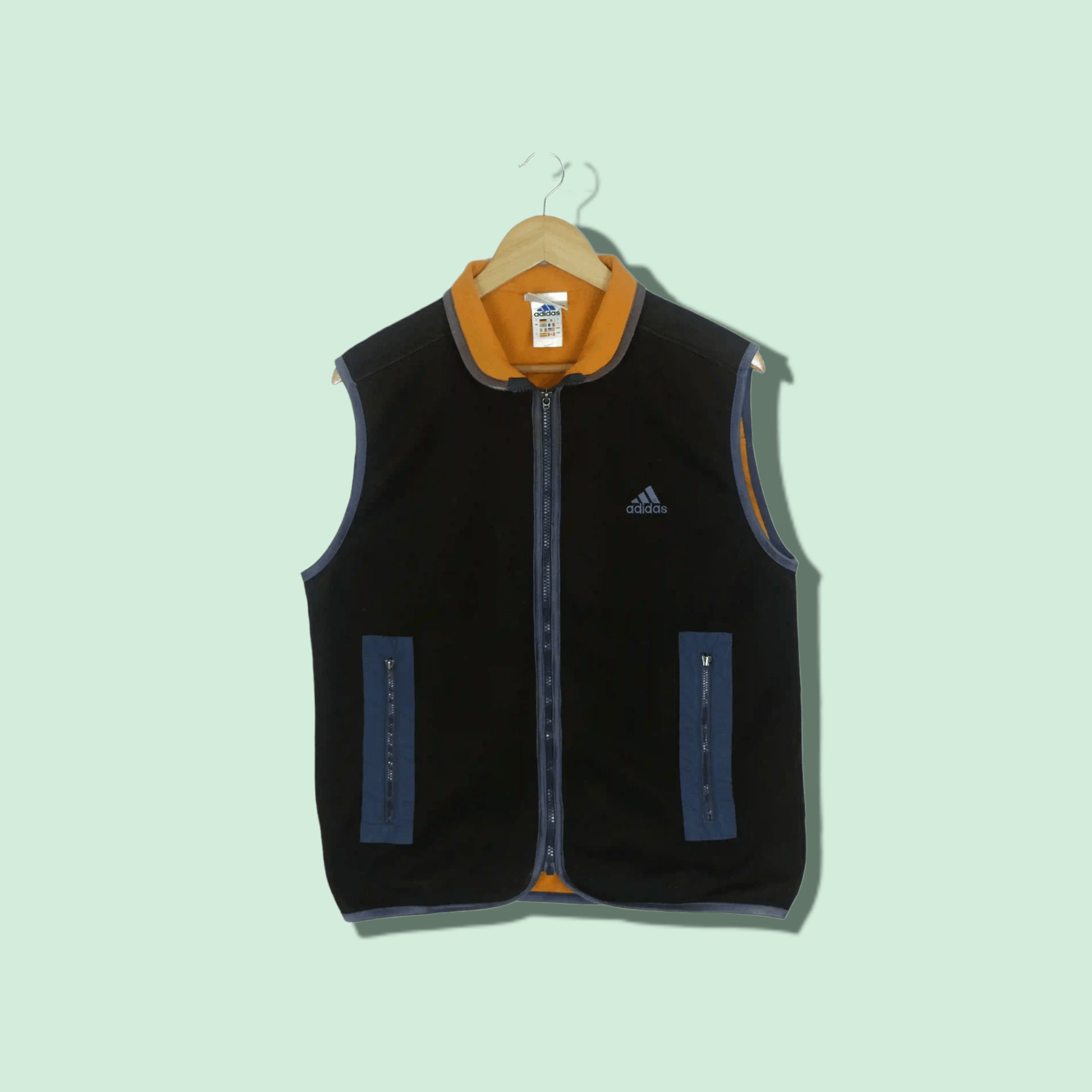 Adidas Vintage 90's ADIDAS Fleece Utility Vest Jacket Size US S / EU 44-46 / 1 - 1 Thumbnail