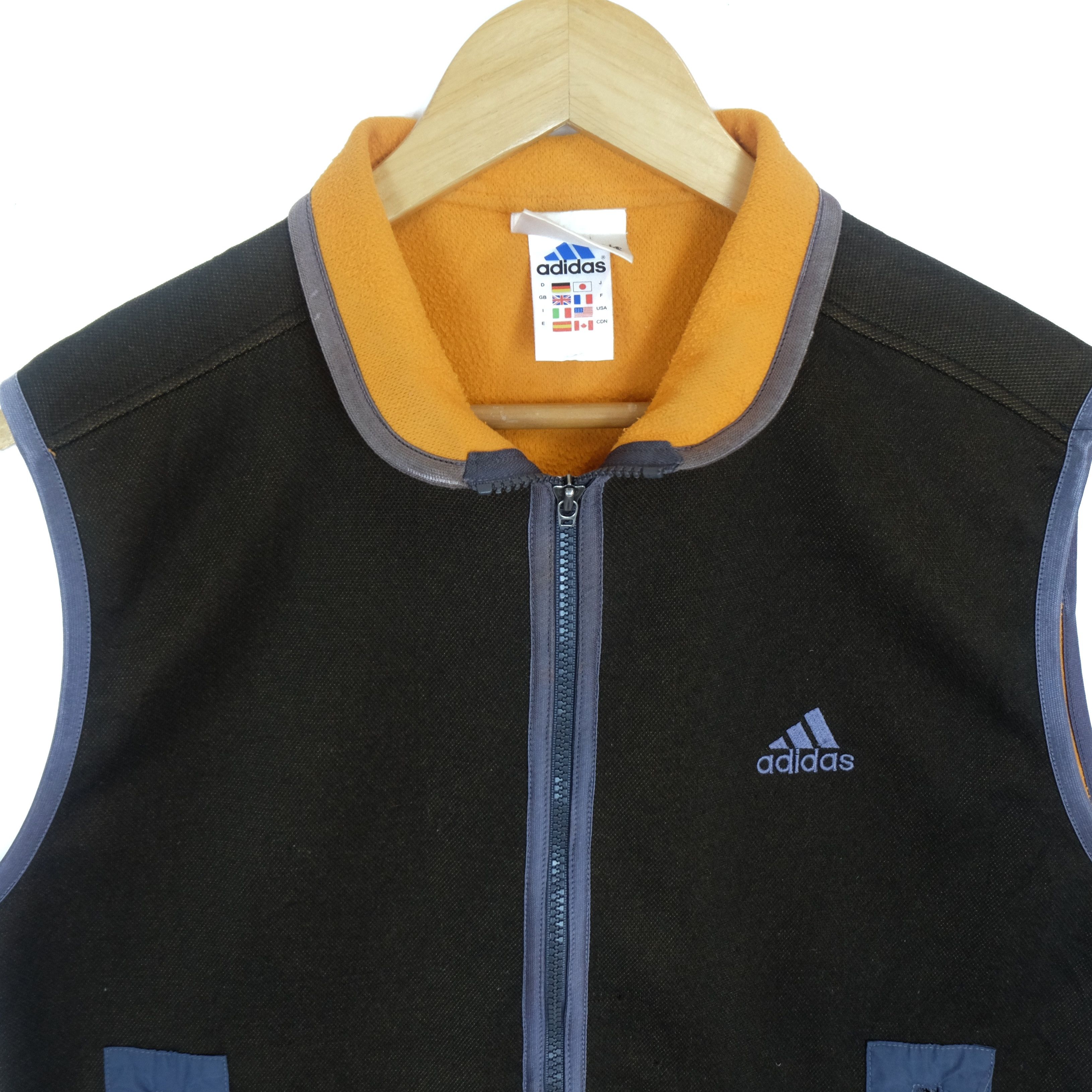 Adidas Vintage 90's ADIDAS Fleece Utility Vest Jacket Size US S / EU 44-46 / 1 - 3 Thumbnail