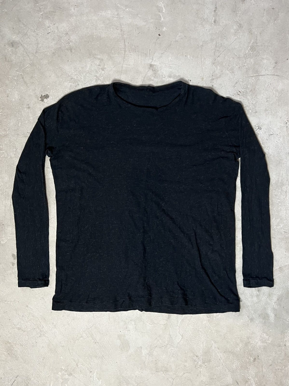 image of Atelier Suppan Cotton Wool Yak Longsleeve in Black, Men's (Size Medium)