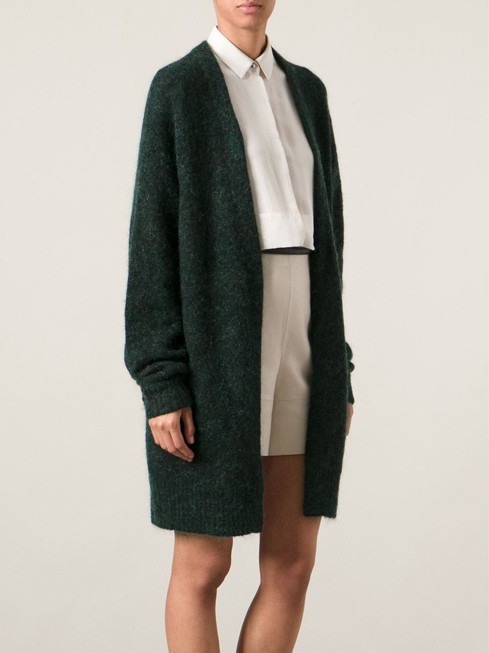 image of Acne Studios Raya Wool And Mohair-Blend Cardigan Oversized in Green, Men's (Size XS)