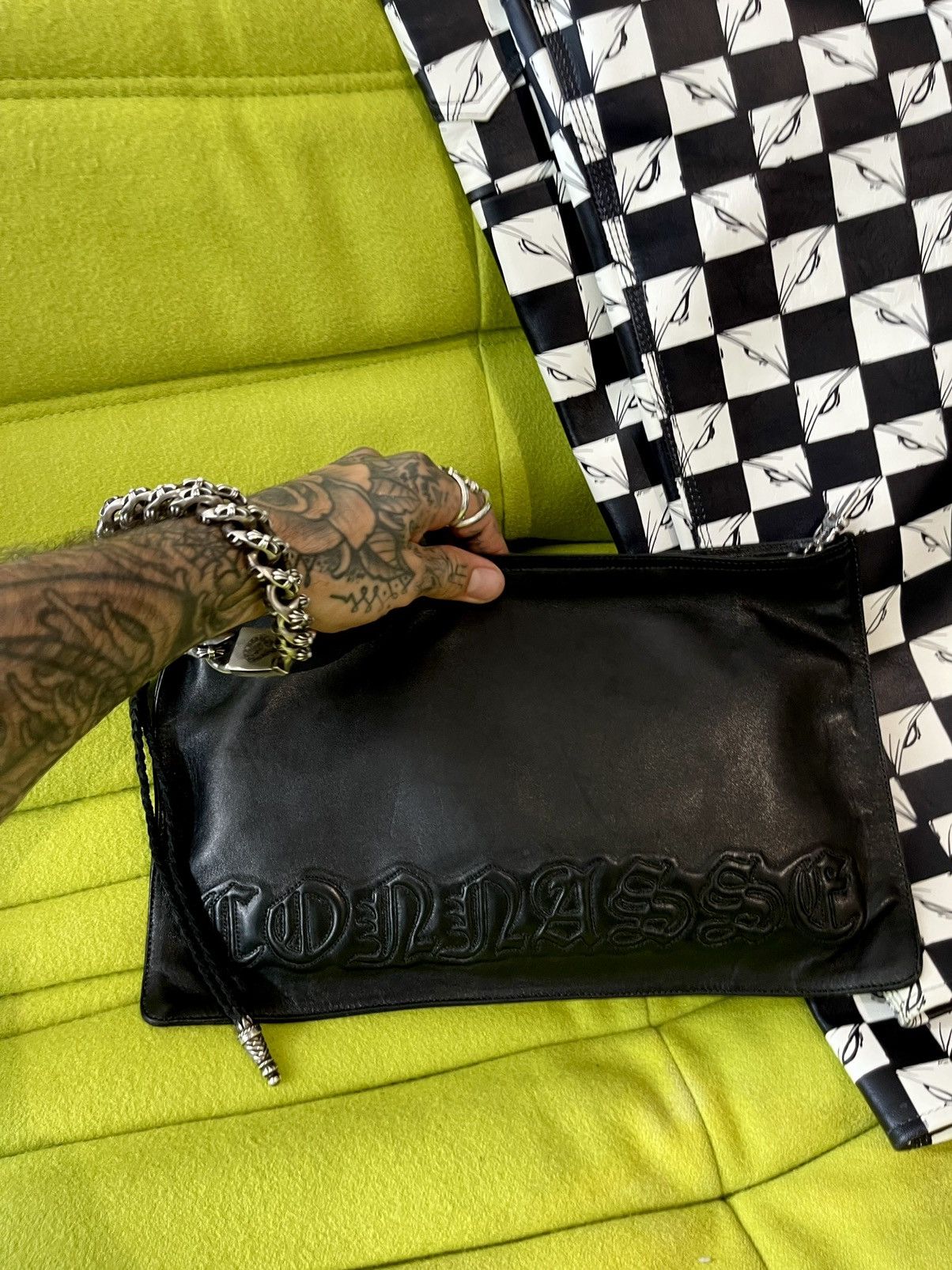 Chrome Hearts Chrome Hearts Custom French “CUNT” Spell Out Bag Leather Size ONE SIZE - 2 Thumbnail