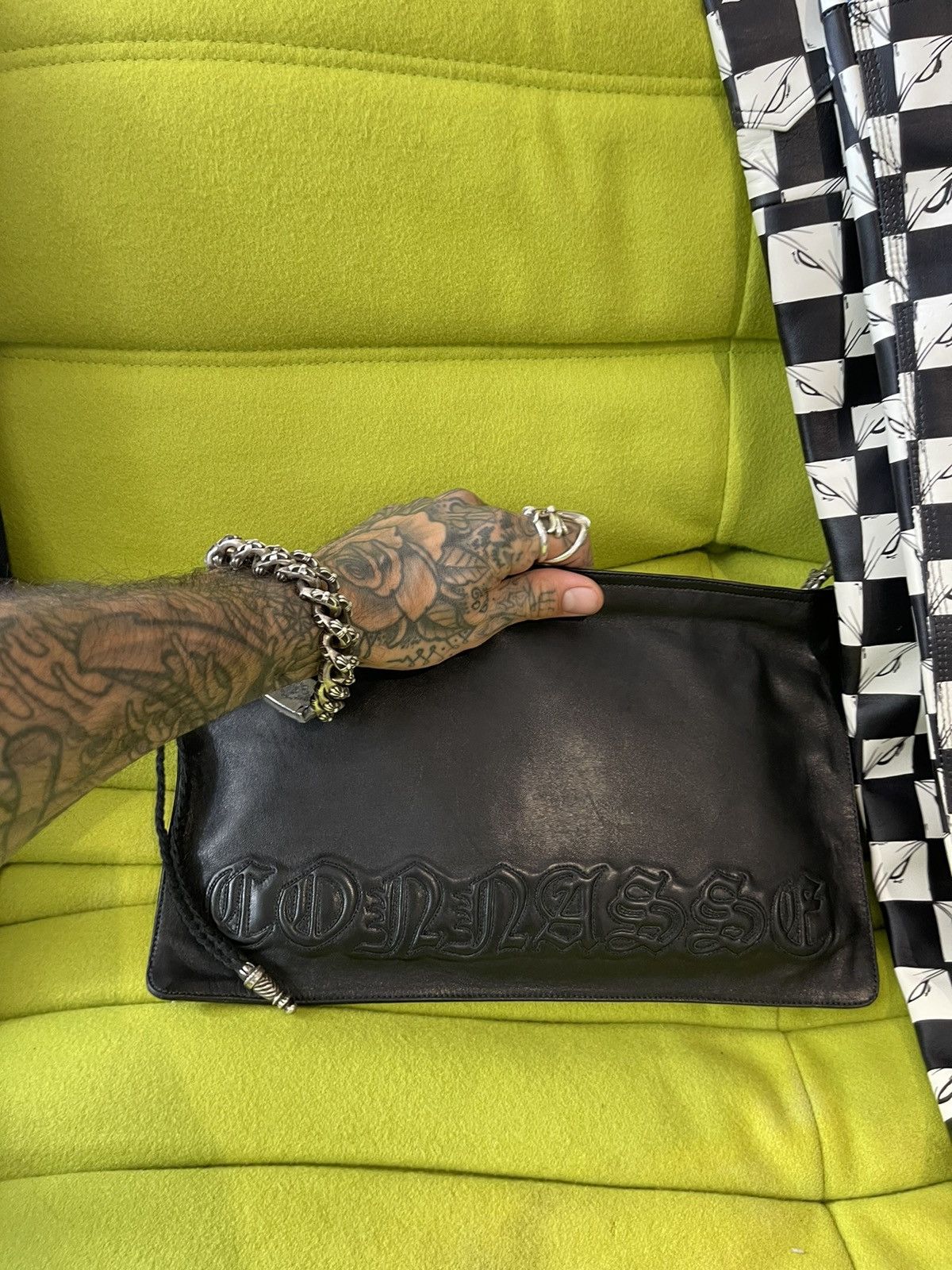 Chrome Hearts Chrome Hearts Custom French “CUNT” Spell Out Bag Leather Size ONE SIZE - 15 Thumbnail
