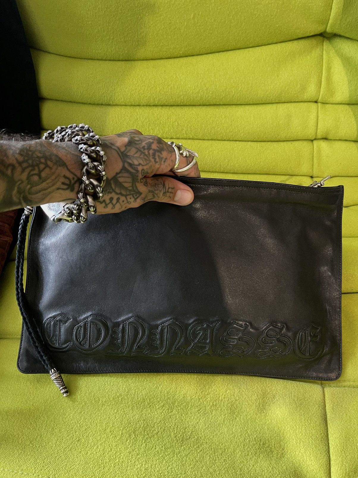 Chrome Hearts Chrome Hearts Custom French “CUNT” Spell Out Bag Leather Size ONE SIZE - 8 Thumbnail