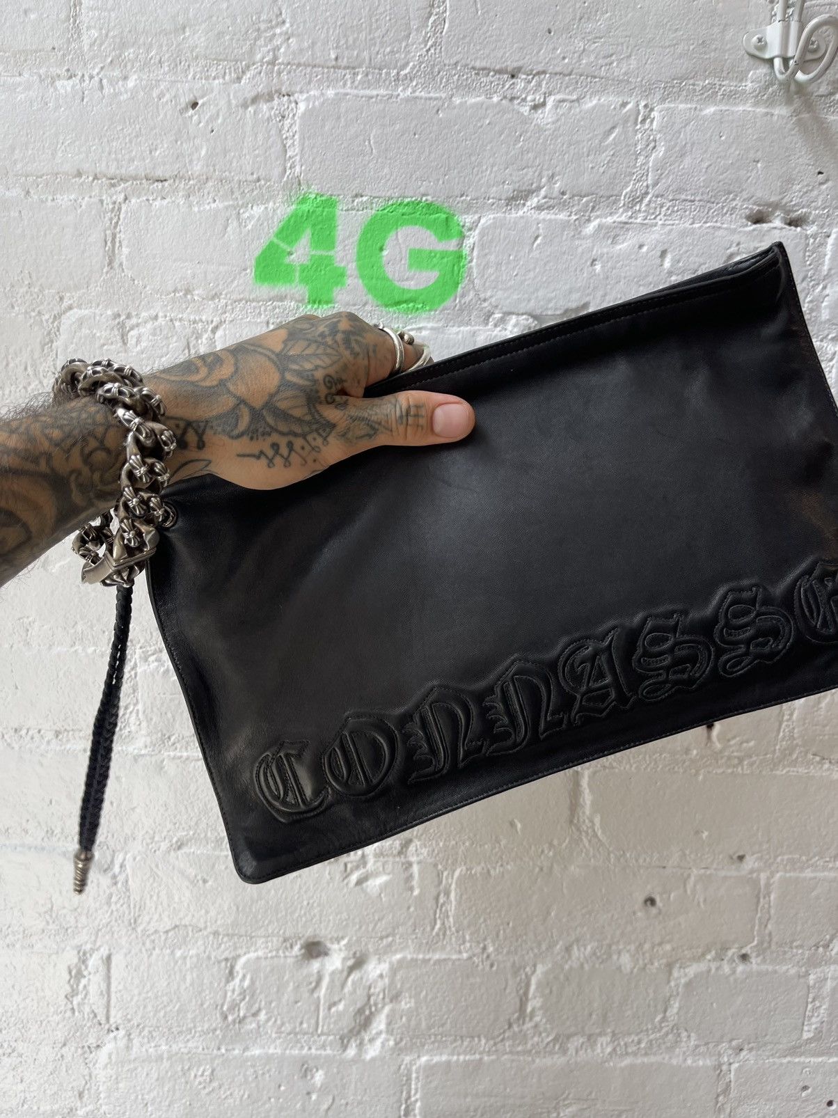 Chrome Hearts Chrome Hearts Custom French “CUNT” Spell Out Bag Leather Size ONE SIZE - 6 Thumbnail