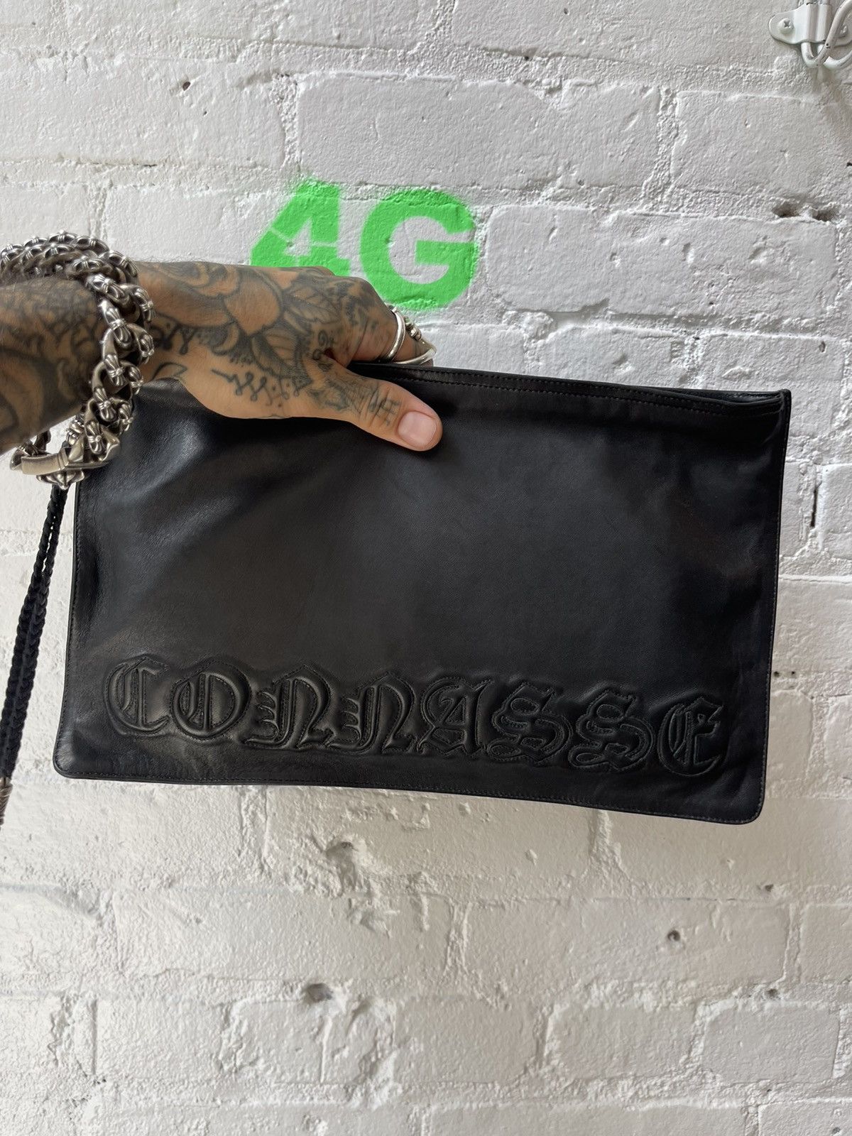 Chrome Hearts Chrome Hearts Custom French “CUNT” Spell Out Bag Leather Size ONE SIZE - 4 Thumbnail