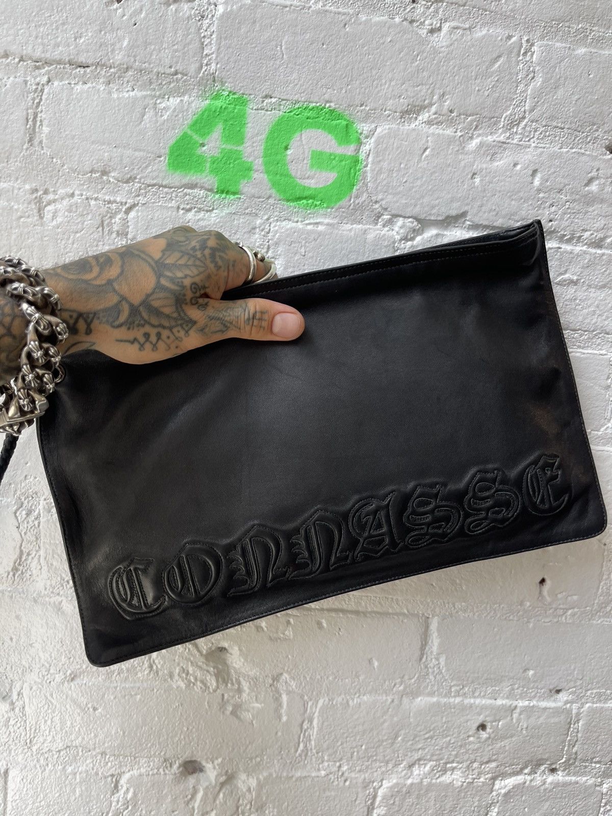 Chrome Hearts Chrome Hearts Custom French “CUNT” Spell Out Bag Leather Size ONE SIZE - 5 Thumbnail
