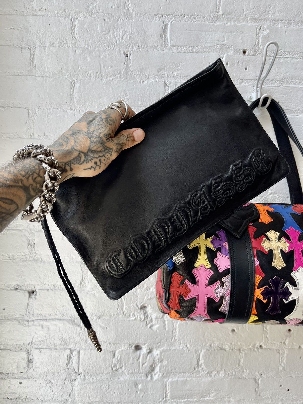 Chrome Hearts Chrome Hearts Custom French “CUNT” Spell Out Bag Leather Size ONE SIZE - 1 Thumbnail
