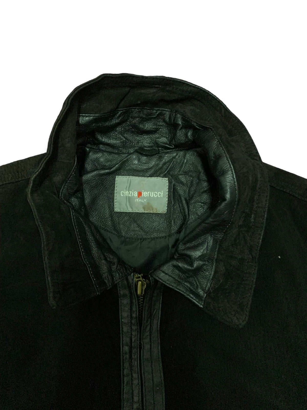 Vintage Archival Cinzia Italian Leather Suede Black Jacket Size US M / EU 48-50 / 2 - 5 Thumbnail