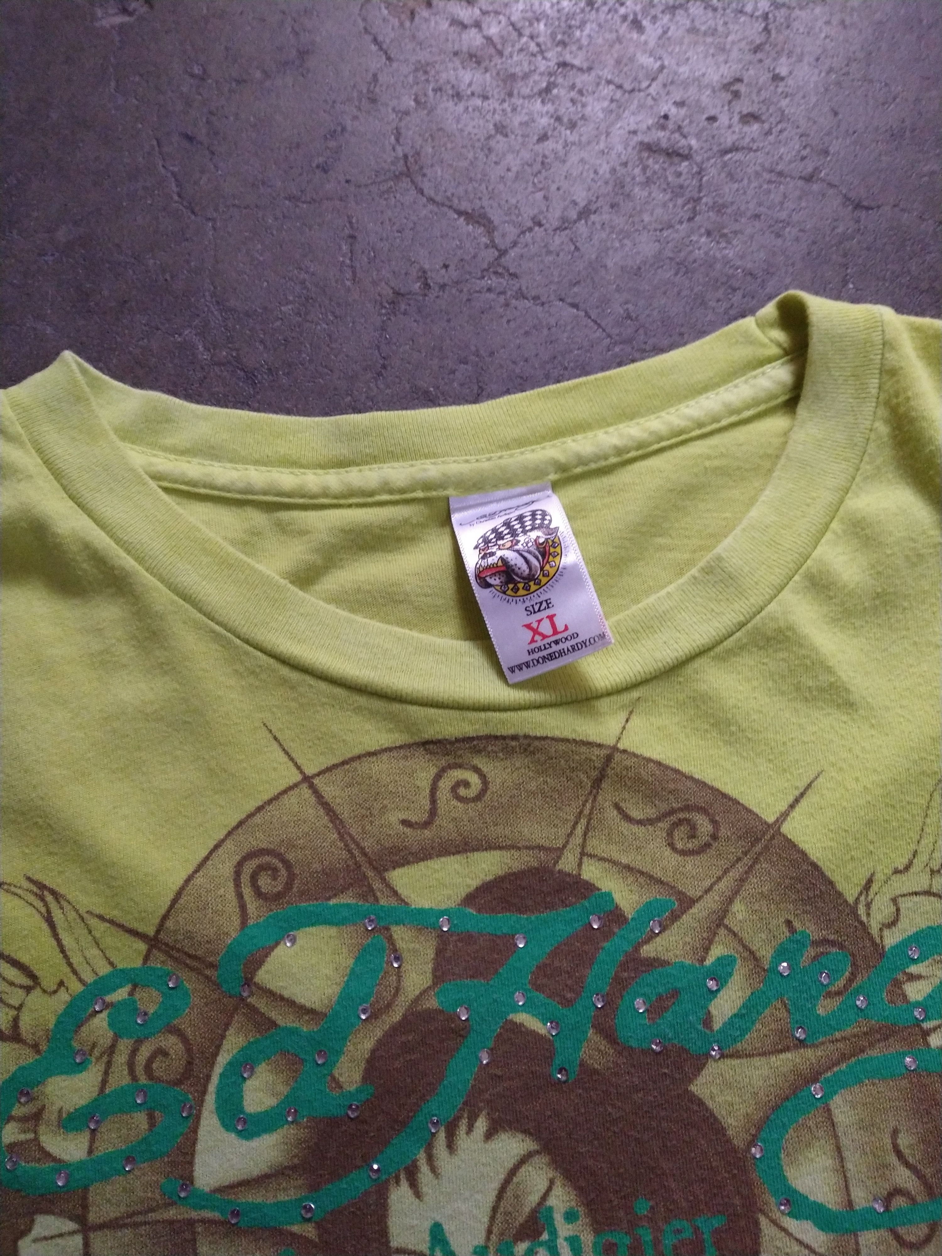 Christian Audigier Ed Hardy Tshirt Men's Size XL Blue Green Snake Geisha Size US XL / EU 56 / 4 - 2 Thumbnail