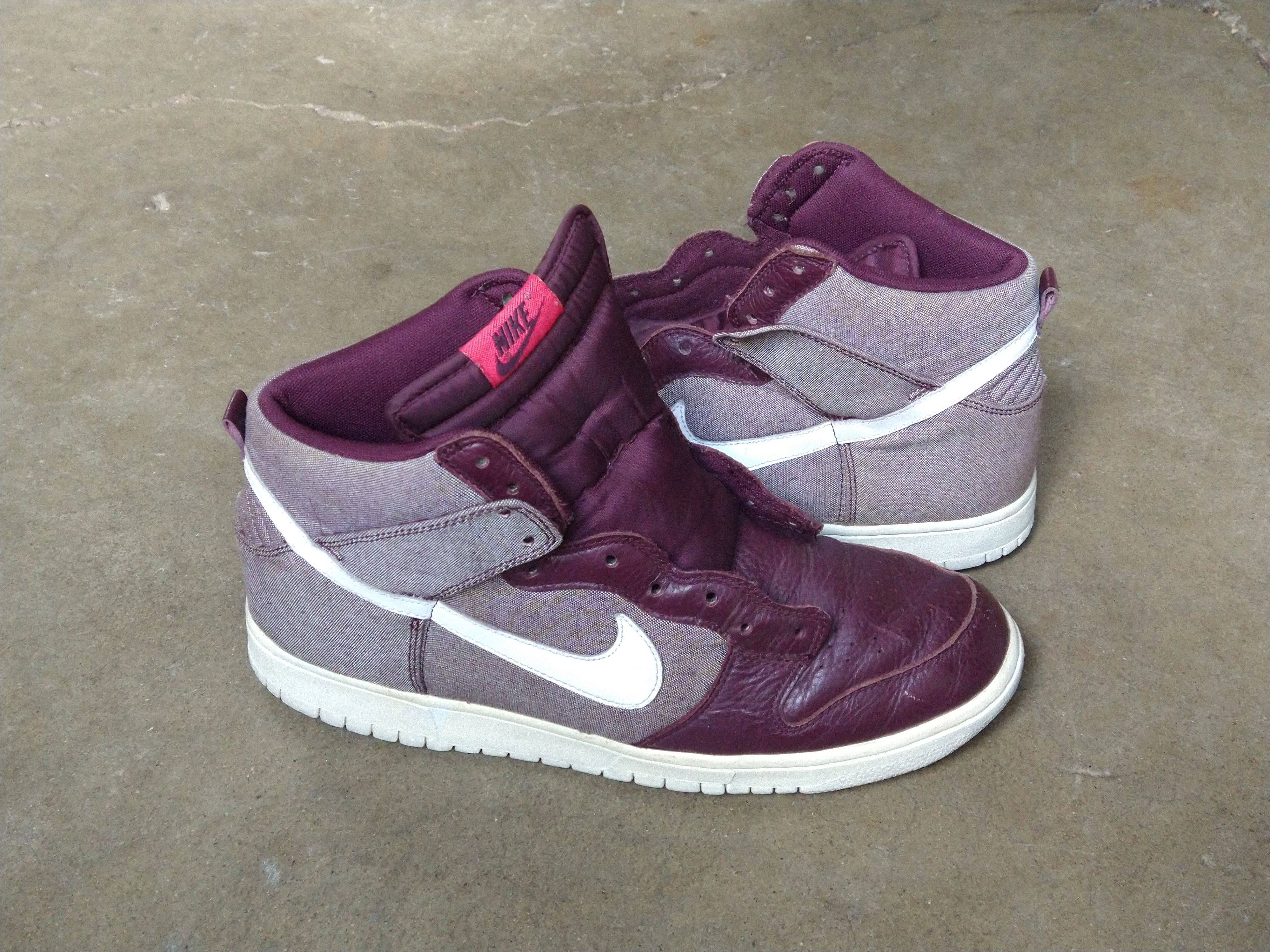 Nike Nike Dunk High Red Burgundy Mahogany Size 12 317982-607 Size US 12 / EU 45 - 2 Thumbnail