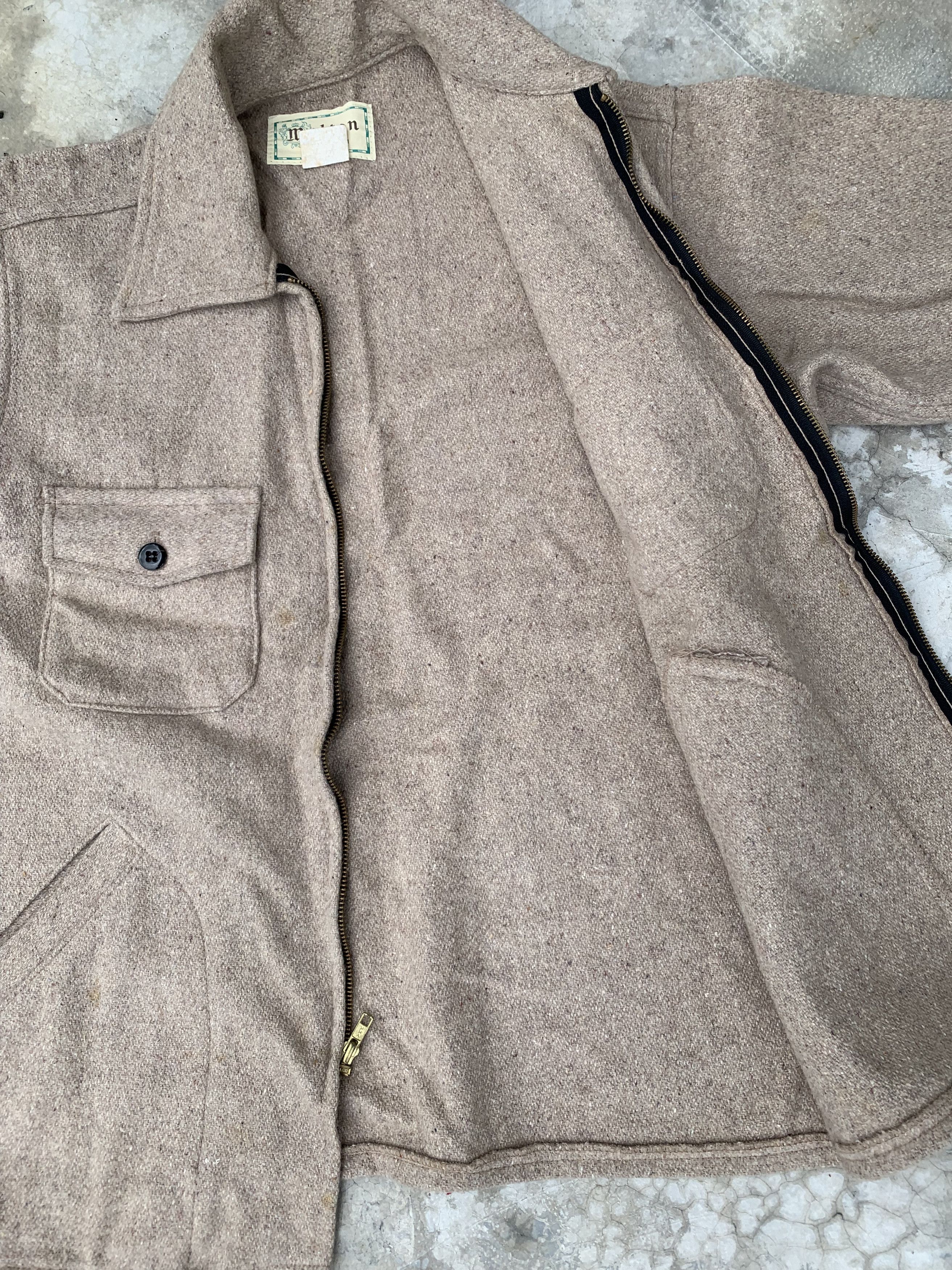Vintage Vintage Melton Wool Zip Up Shirt Jacket Size US M / EU 48-50 / 2 - 11 Thumbnail