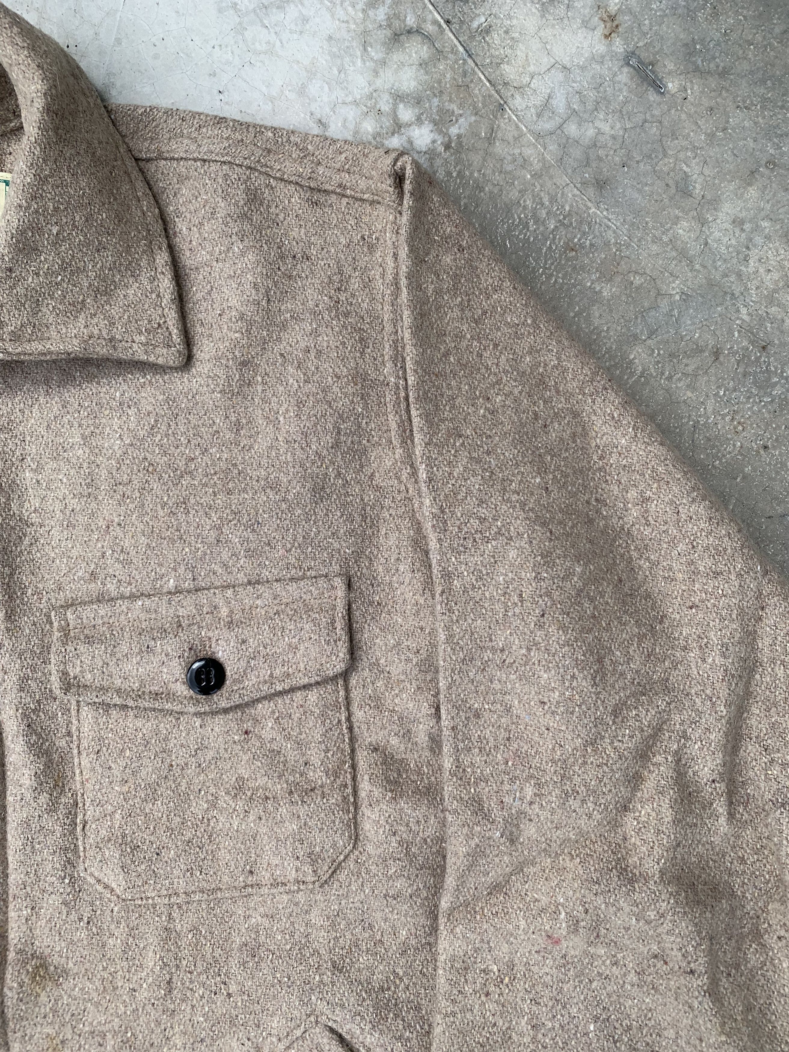 Vintage Vintage Melton Wool Zip Up Shirt Jacket Size US M / EU 48-50 / 2 - 4 Thumbnail