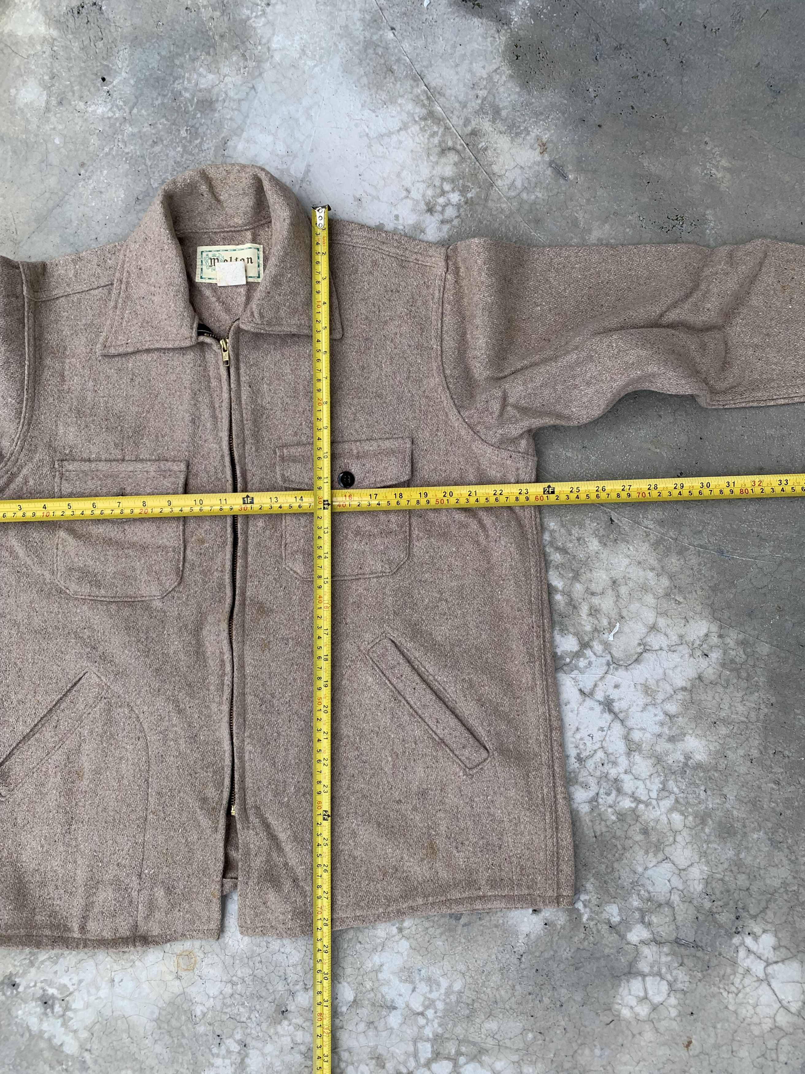 Vintage Vintage Melton Wool Zip Up Shirt Jacket Size US M / EU 48-50 / 2 - 8 Thumbnail