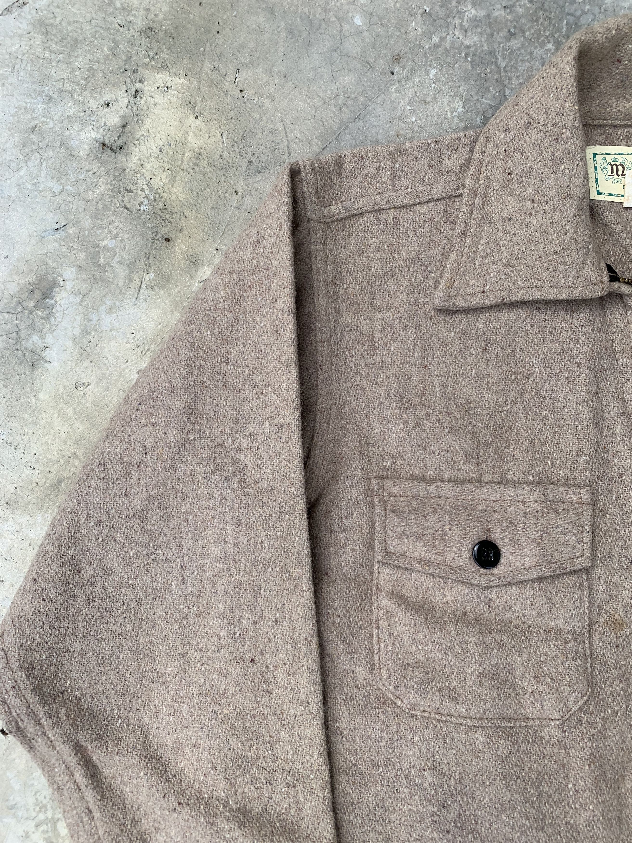 Vintage Vintage Melton Wool Zip Up Shirt Jacket Size US M / EU 48-50 / 2 - 5 Thumbnail