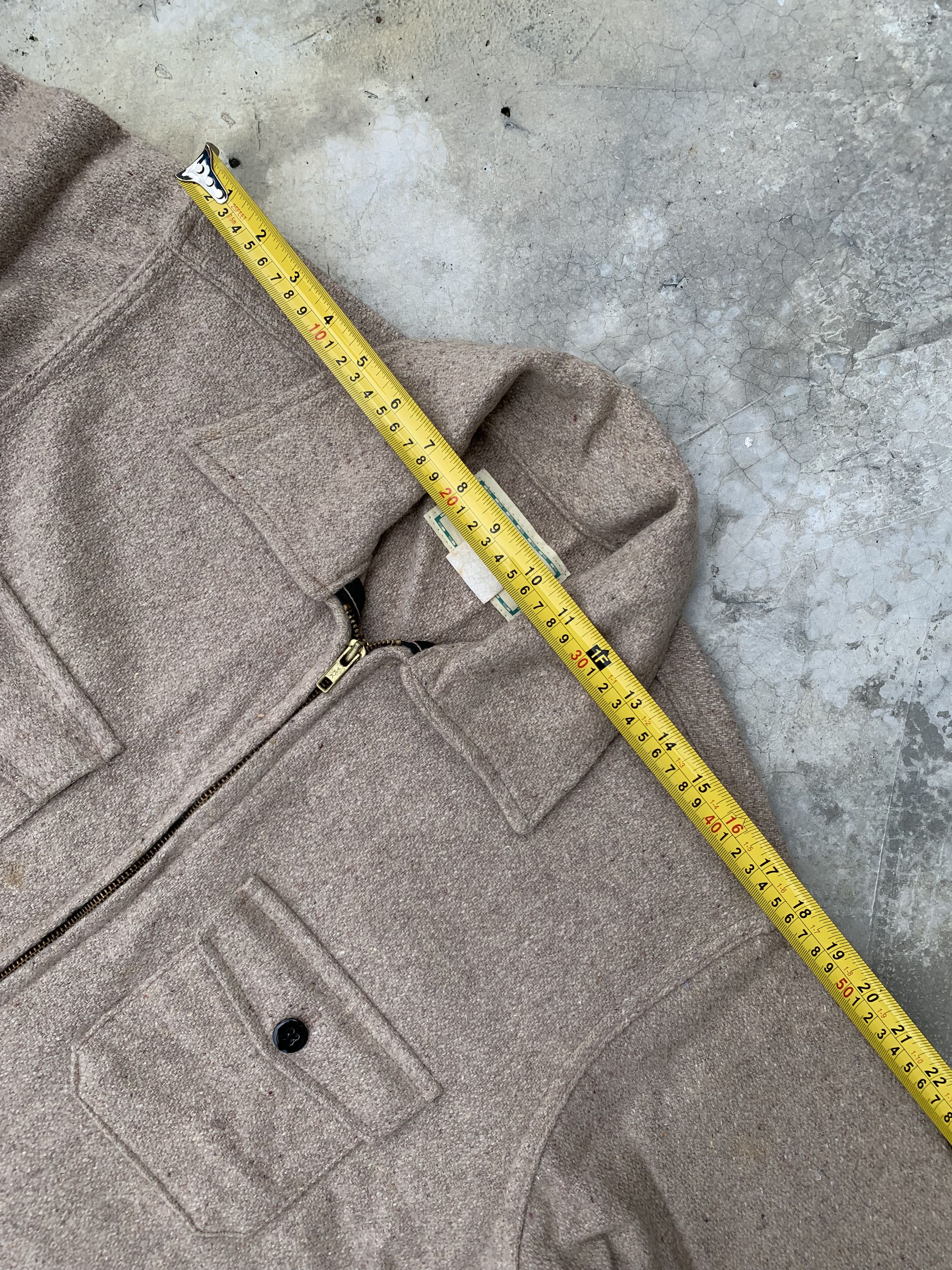 Vintage Vintage Melton Wool Zip Up Shirt Jacket Size US M / EU 48-50 / 2 - 9 Thumbnail