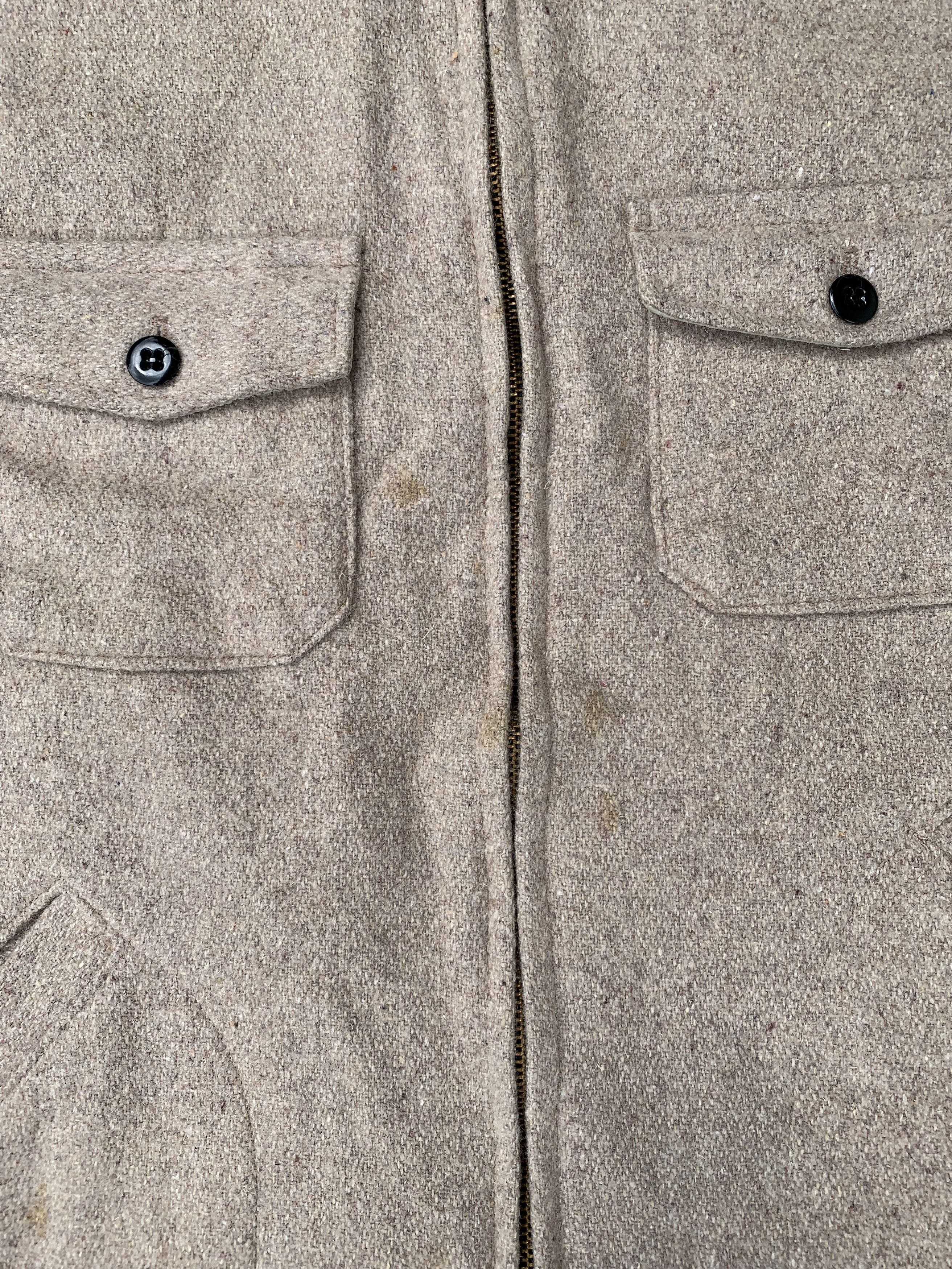 Vintage Vintage Melton Wool Zip Up Shirt Jacket Size US M / EU 48-50 / 2 - 6 Thumbnail