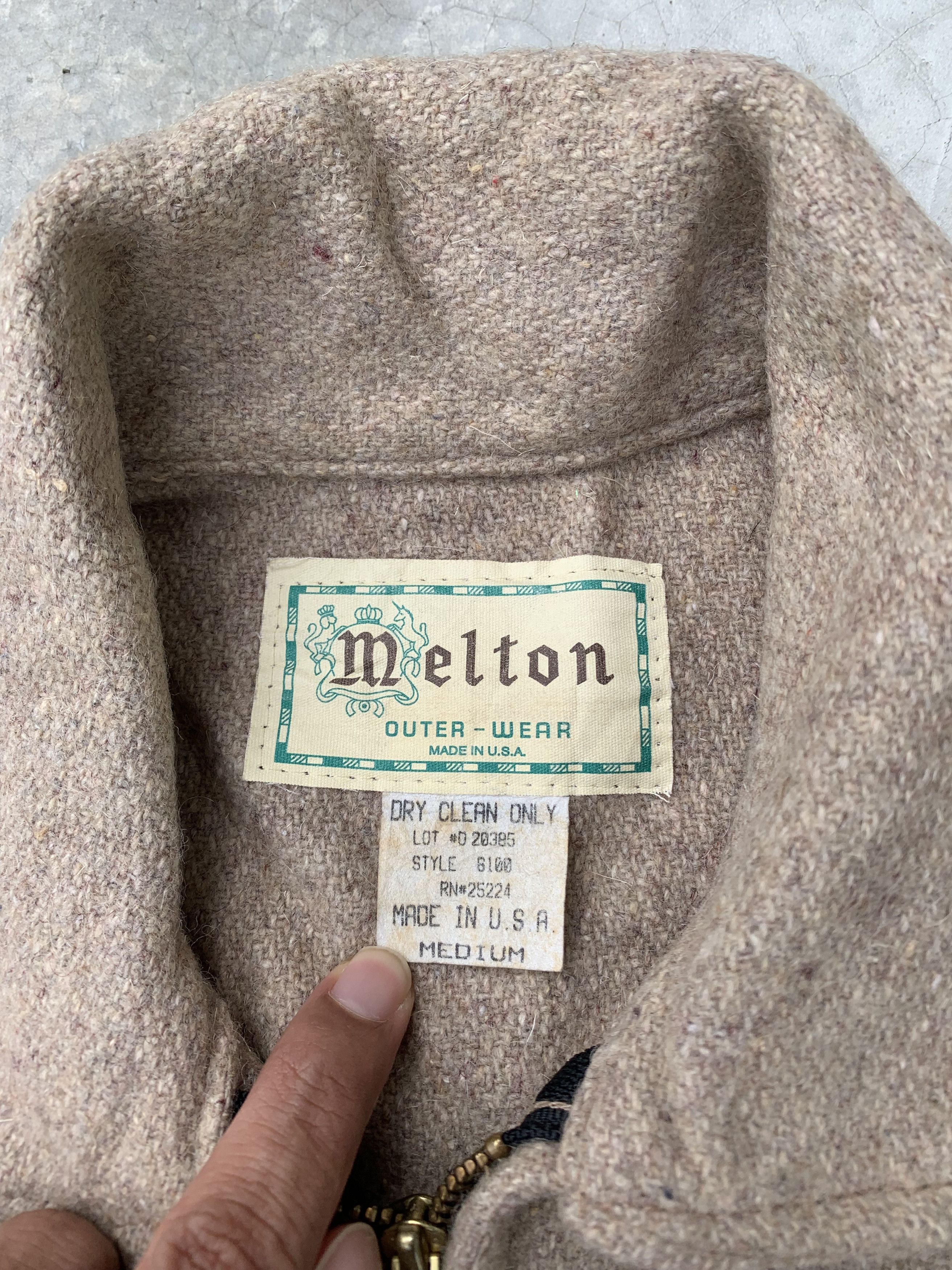 Vintage Vintage Melton Wool Zip Up Shirt Jacket Size US M / EU 48-50 / 2 - 7 Thumbnail