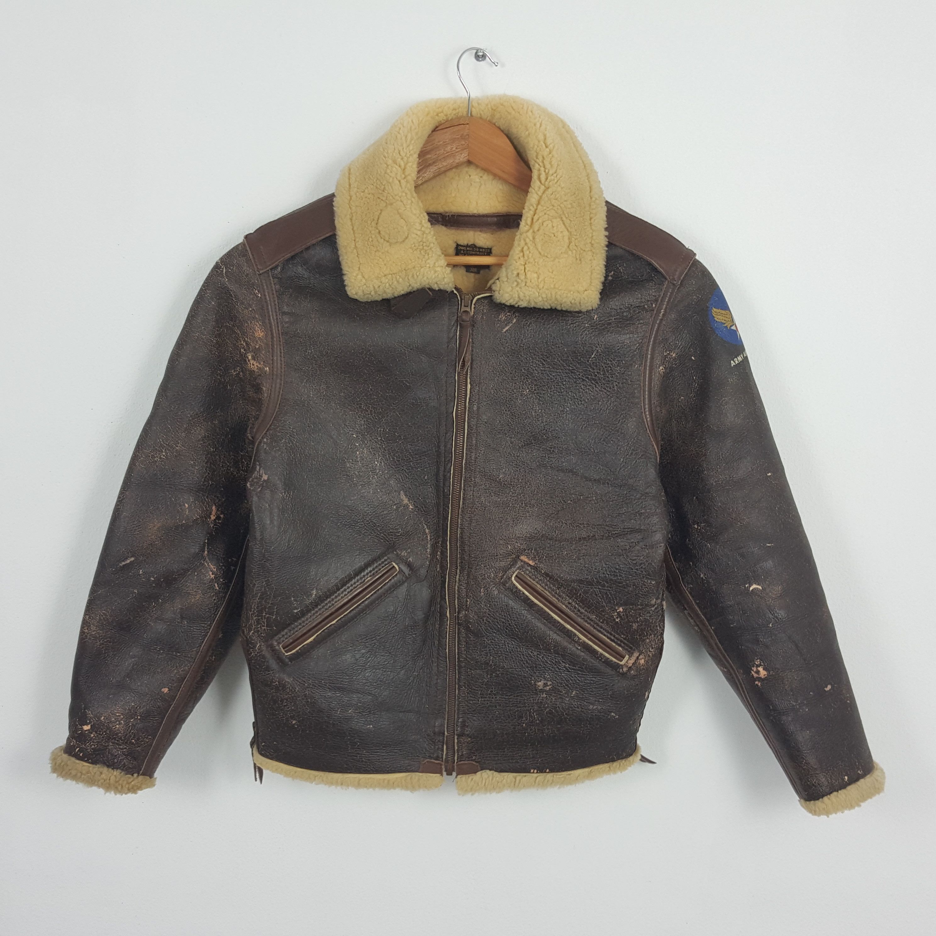 Vintage Leather Military Jacket (M) main image 0