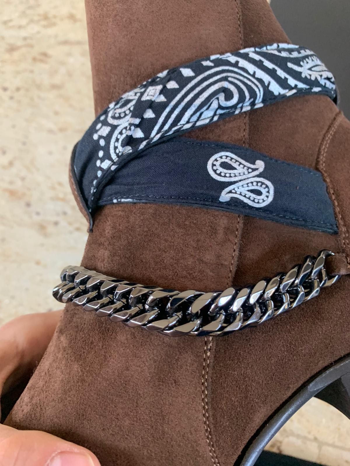 Amiri Bandana Chain Boots in Chocolate Size US 8 / EU 41 - 5 Thumbnail