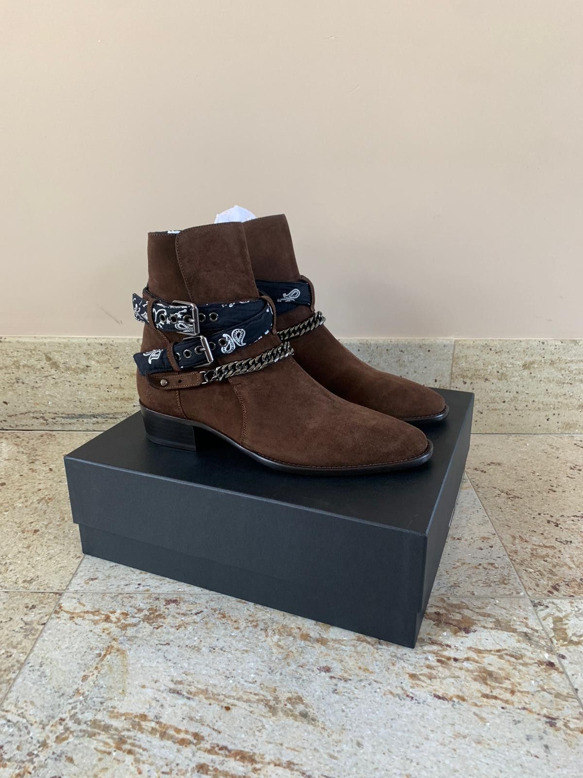 Amiri Bandana Chain Boots in Chocolate Size US 8 / EU 41 - 2 Thumbnail