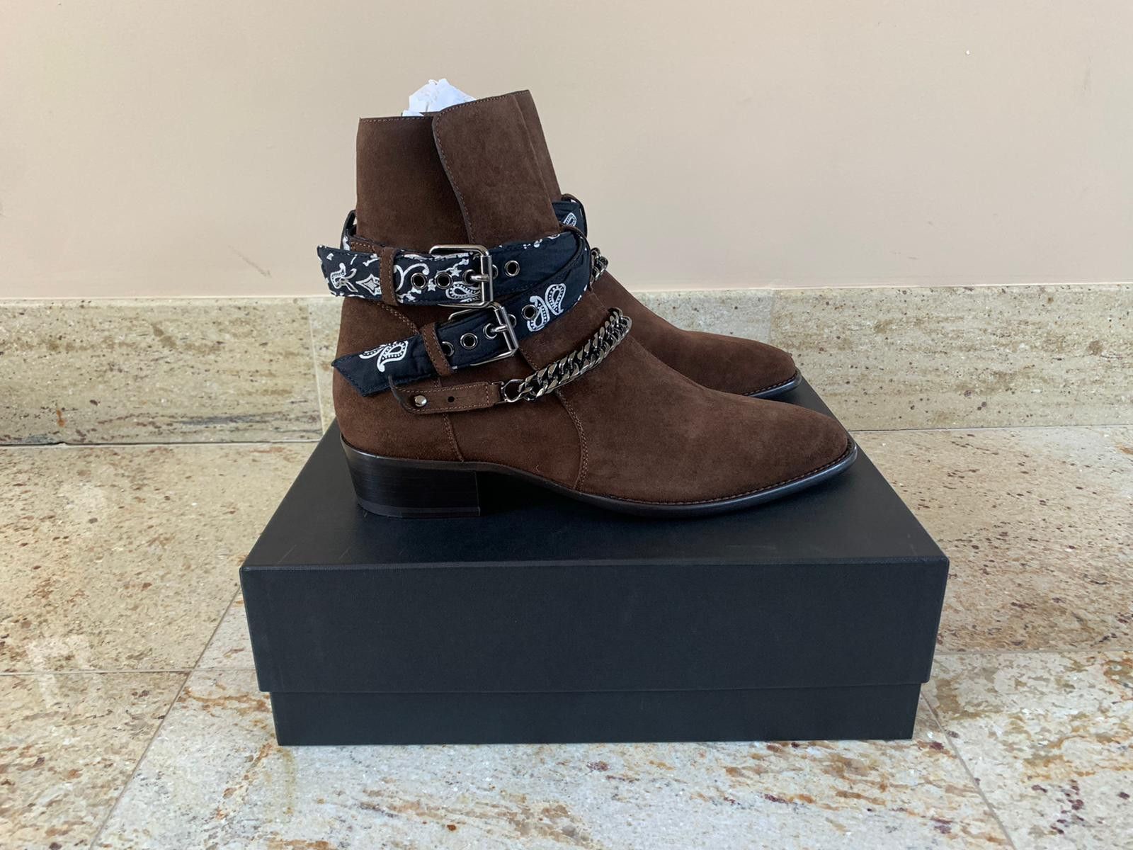 Amiri Bandana Chain Boots in Chocolate Size US 8 / EU 41 - 14 Thumbnail