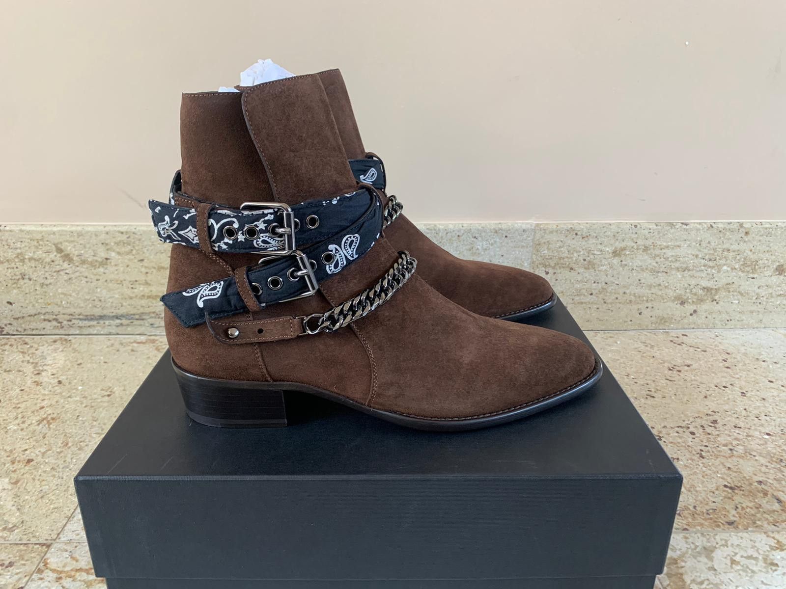 Amiri Bandana Chain Boots in Chocolate Size US 8 / EU 41 - 13 Thumbnail