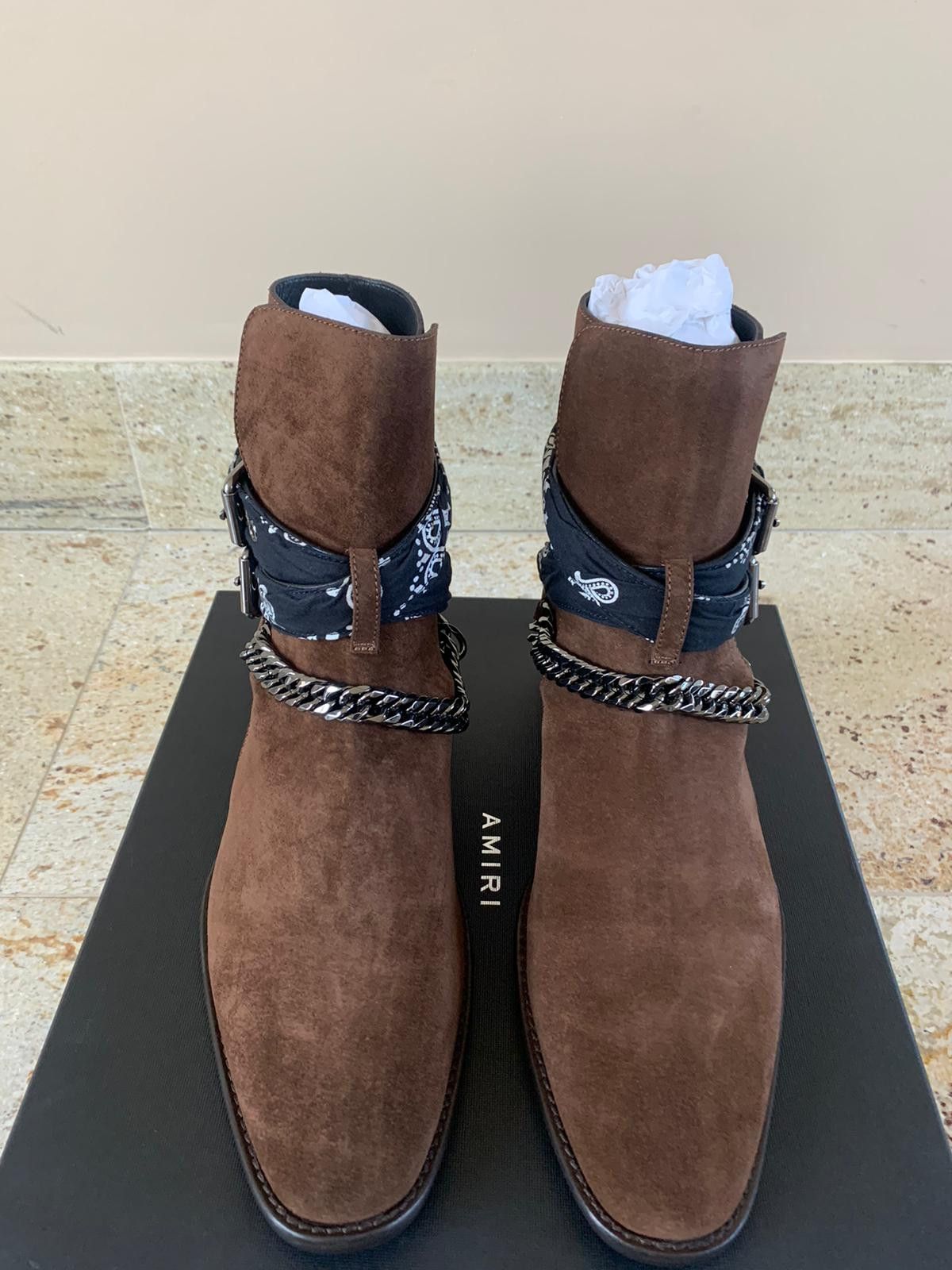 Amiri Bandana Chain Boots in Chocolate Size US 8 / EU 41 - 7 Thumbnail