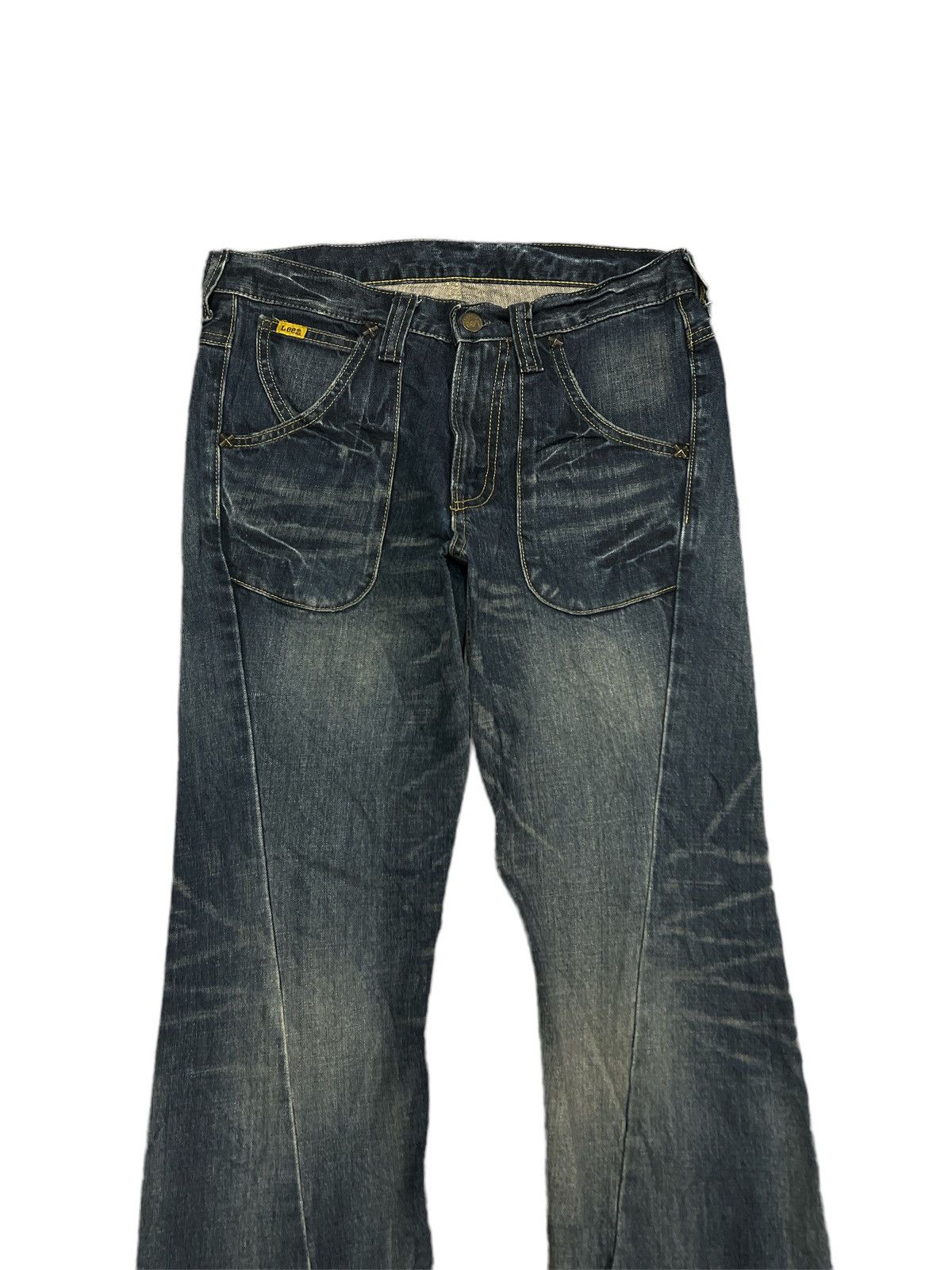Japanese Brand FLARED💥LEE DISTRESSED DENIM TWIST PANT Size US 30 / EU 46 - 2 Thumbnail