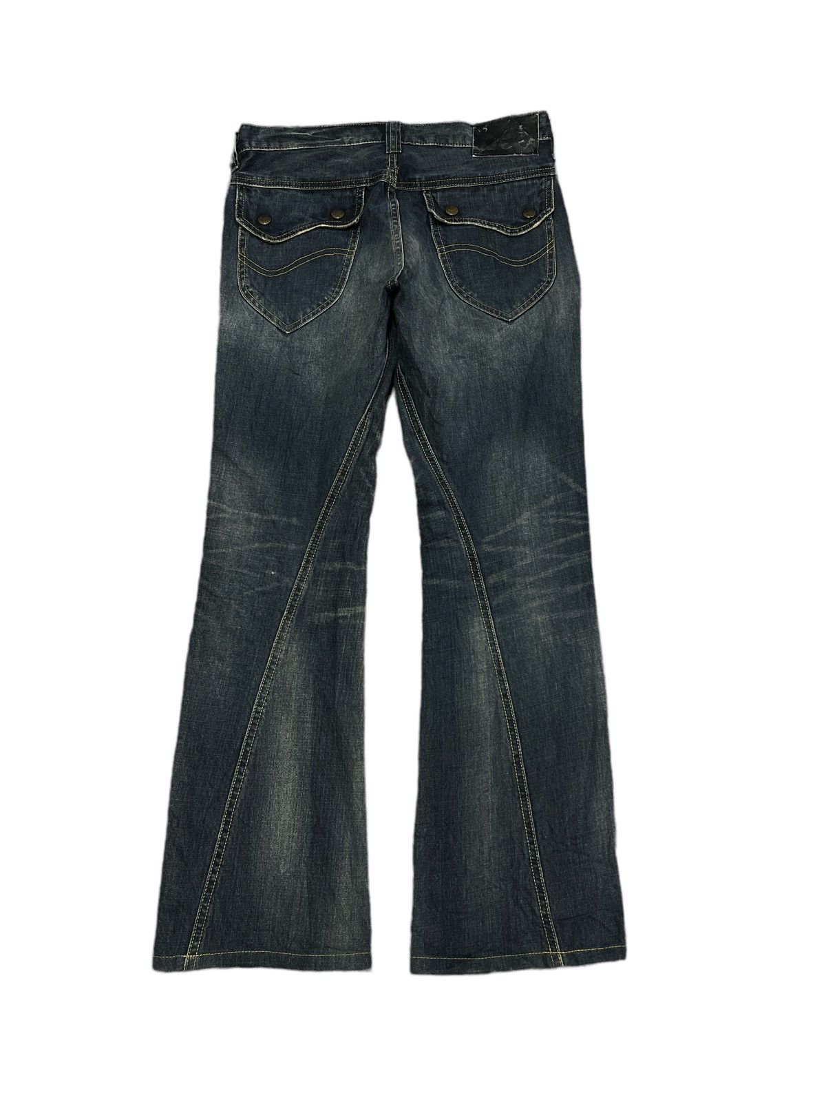 Japanese Brand FLARED💥LEE DISTRESSED DENIM TWIST PANT Size US 30 / EU 46 - 6 Thumbnail