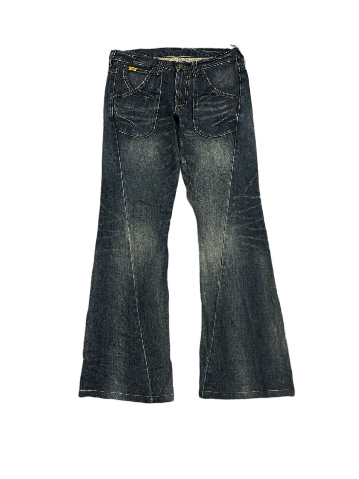 Japanese Brand FLARED💥LEE DISTRESSED DENIM TWIST PANT Size US 30 / EU 46 - 1 Thumbnail