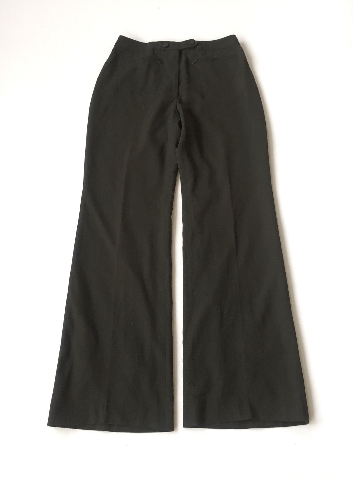 Gucci Gucci 🇮🇹 Luxury Double Zip Pocket Rayon Flare Pants Size US 27 - 1 Thumbnail