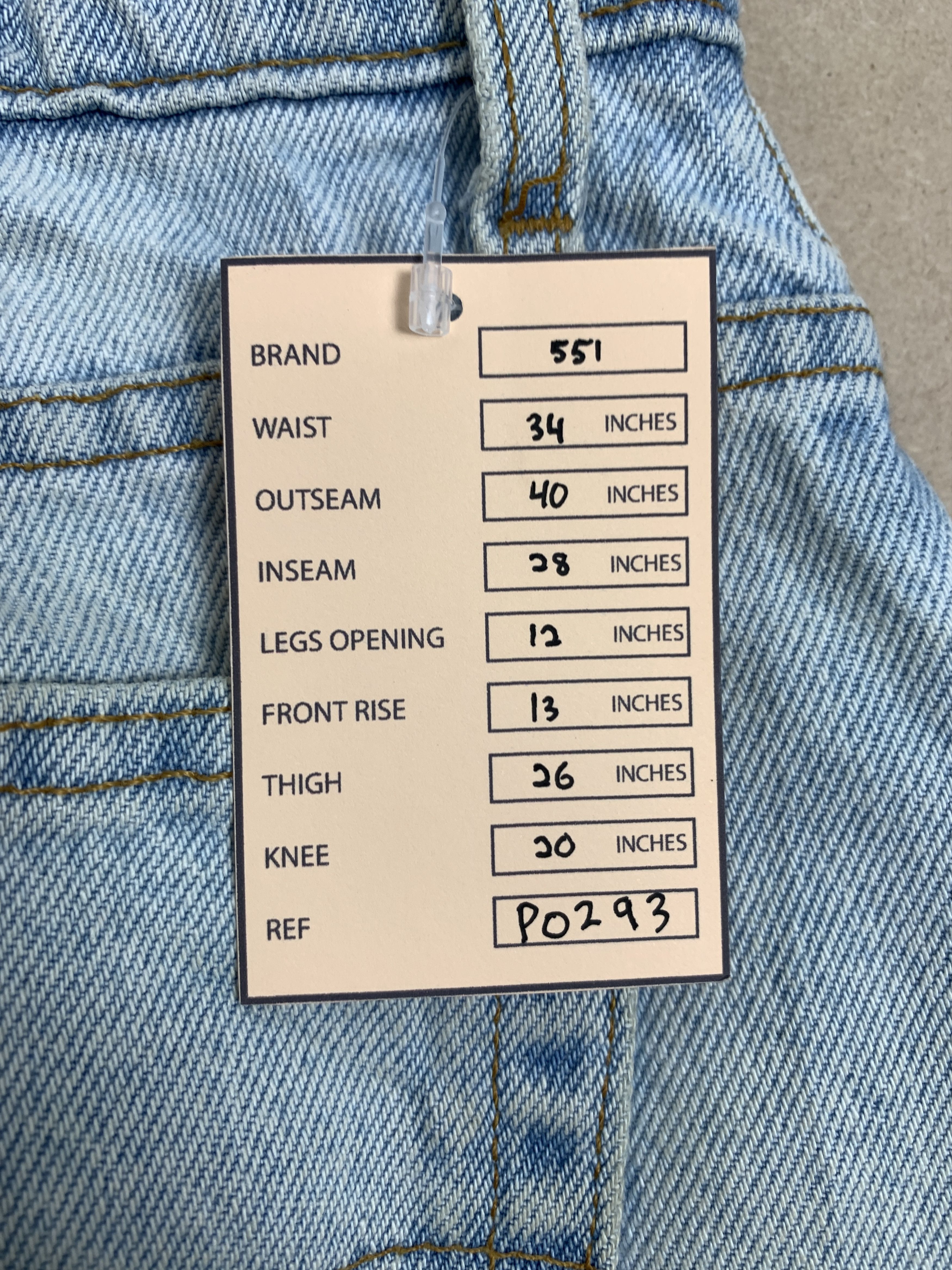 Levi's × Vintage Vintage Levis 551 Straight Cut Stone Wash Jeans Size US 34 / EU 50 - 15 Thumbnail