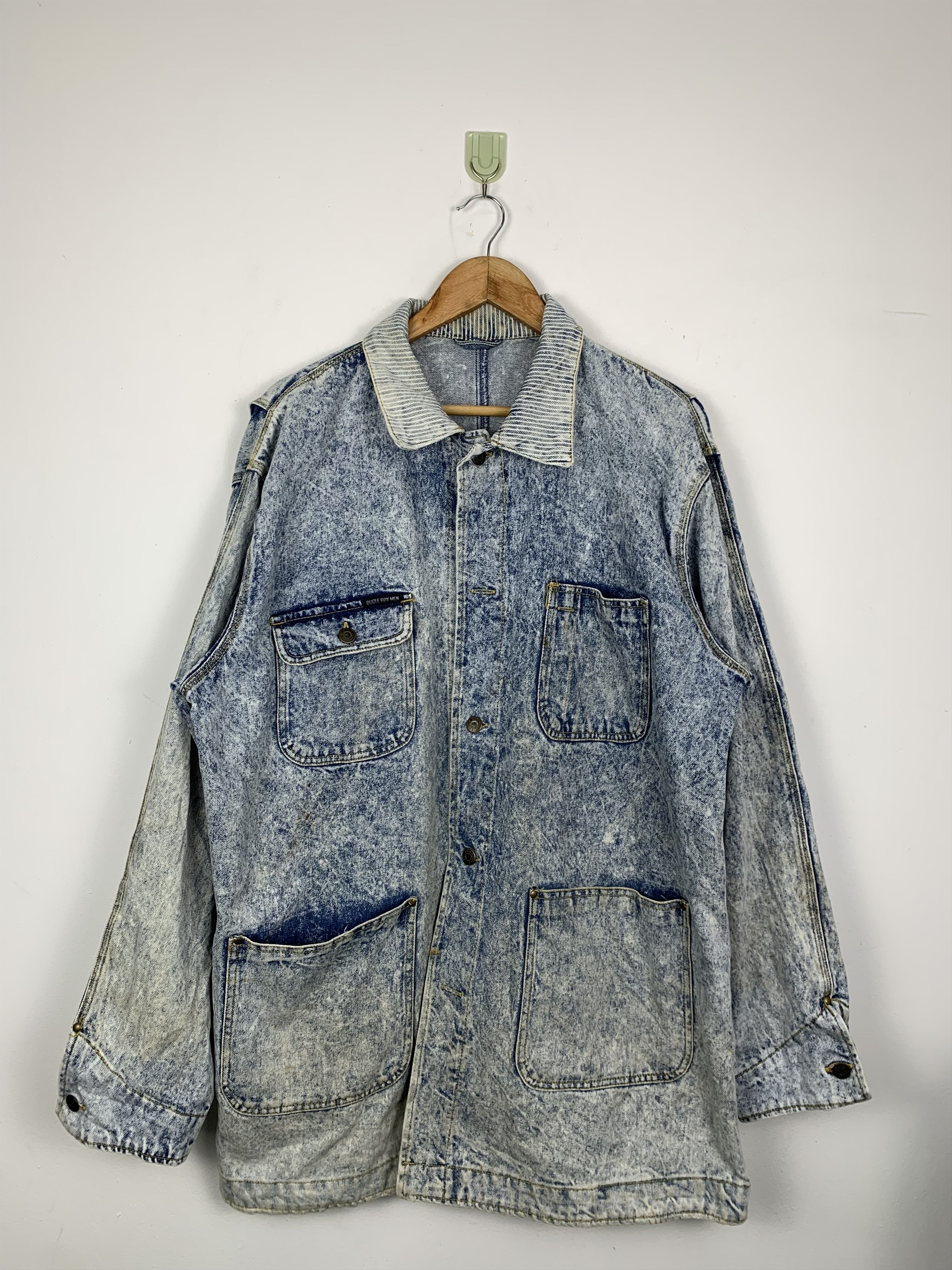 Bugle Boy Vintage BUGLE BOY Distressed Acid Wash Denim Jacket J0625 Size US L / EU 52-54 / 3 - 1 Thumbnail