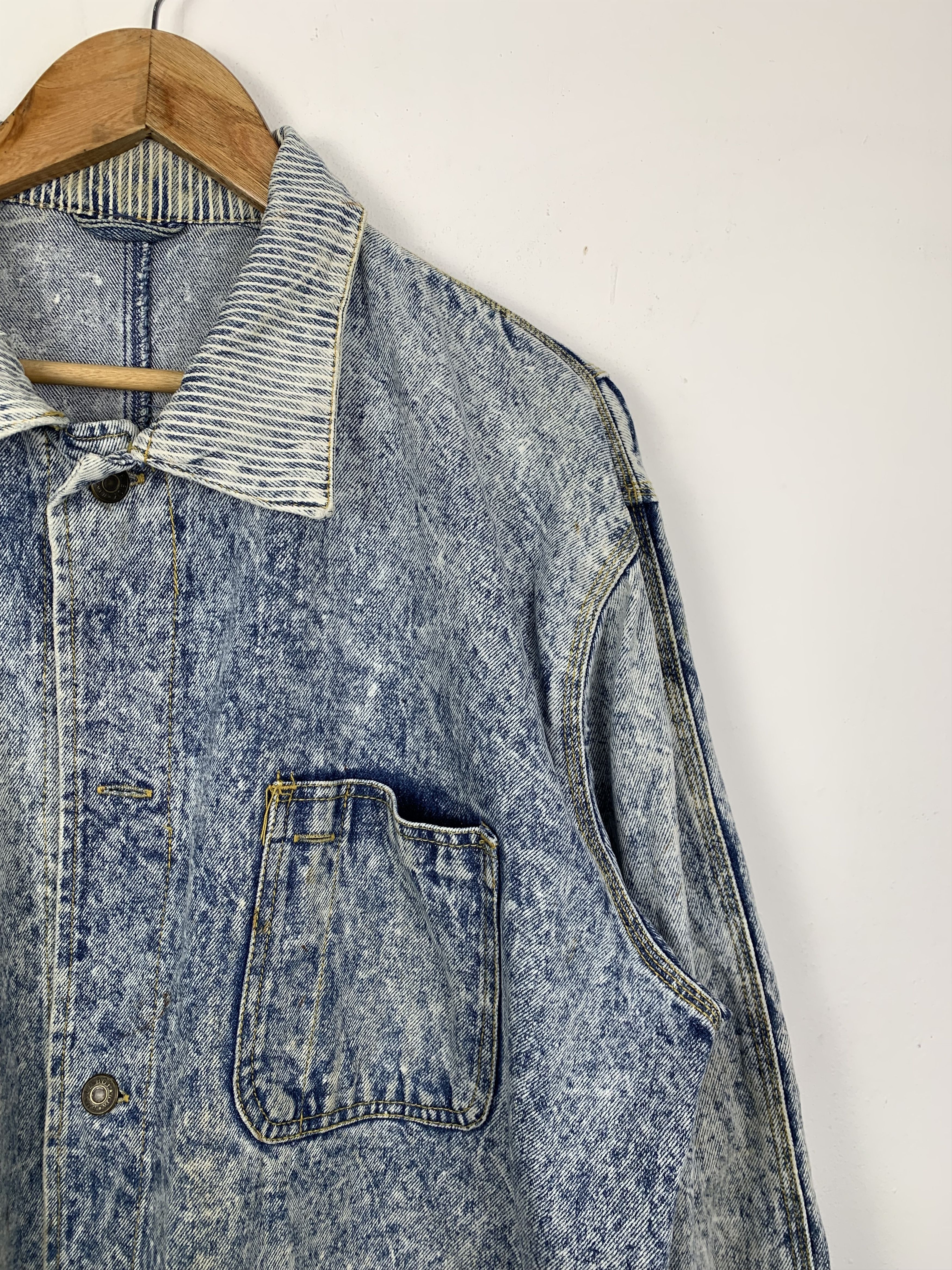 Bugle Boy Vintage BUGLE BOY Distressed Acid Wash Denim Jacket J0625 Size US L / EU 52-54 / 3 - 4 Thumbnail