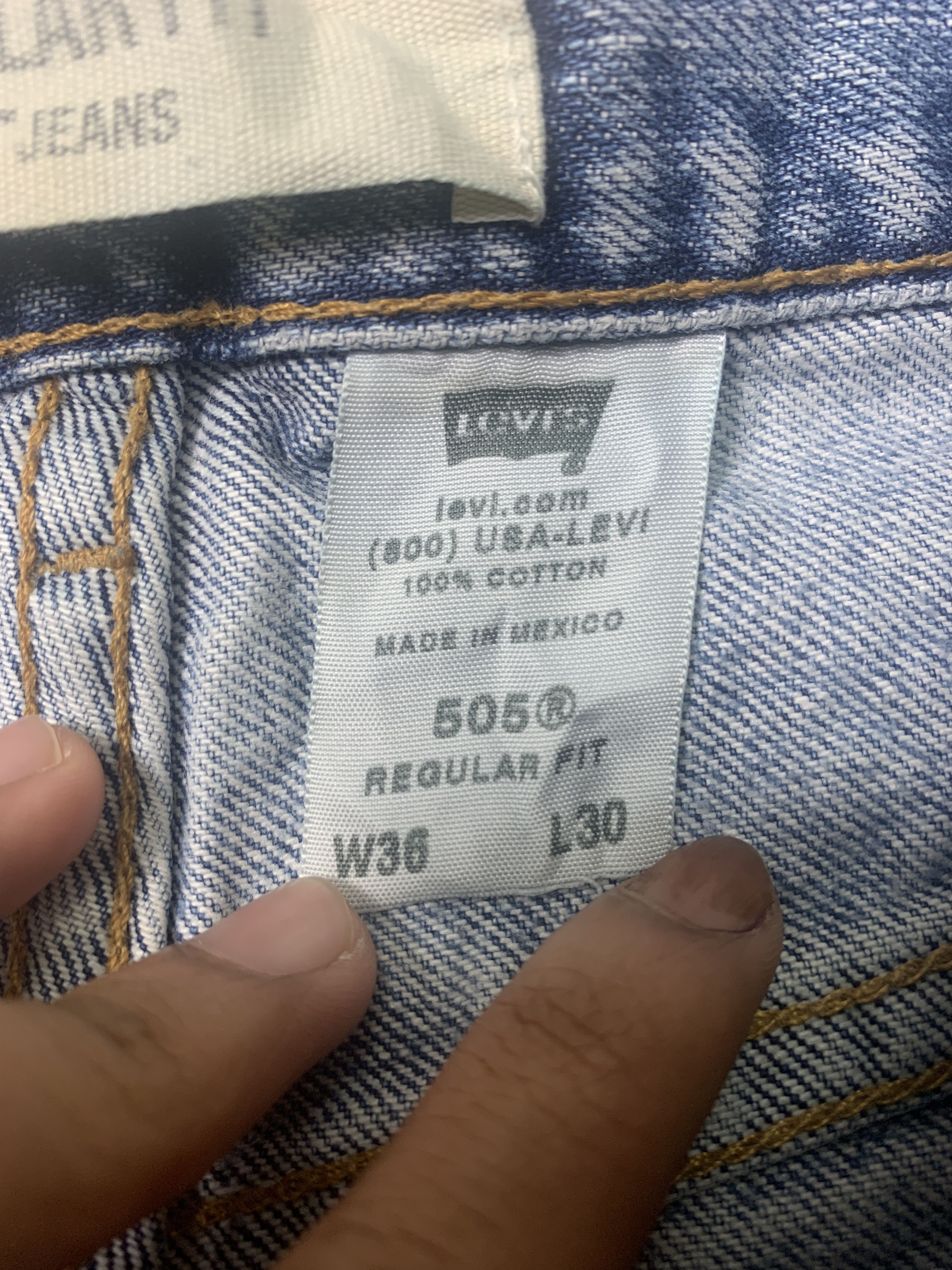 Levi's × Vintage Vintage LEVI'S 505 Distressed Faded Straight Cut Mid Wash Size US 34 / EU 50 - 15 Thumbnail