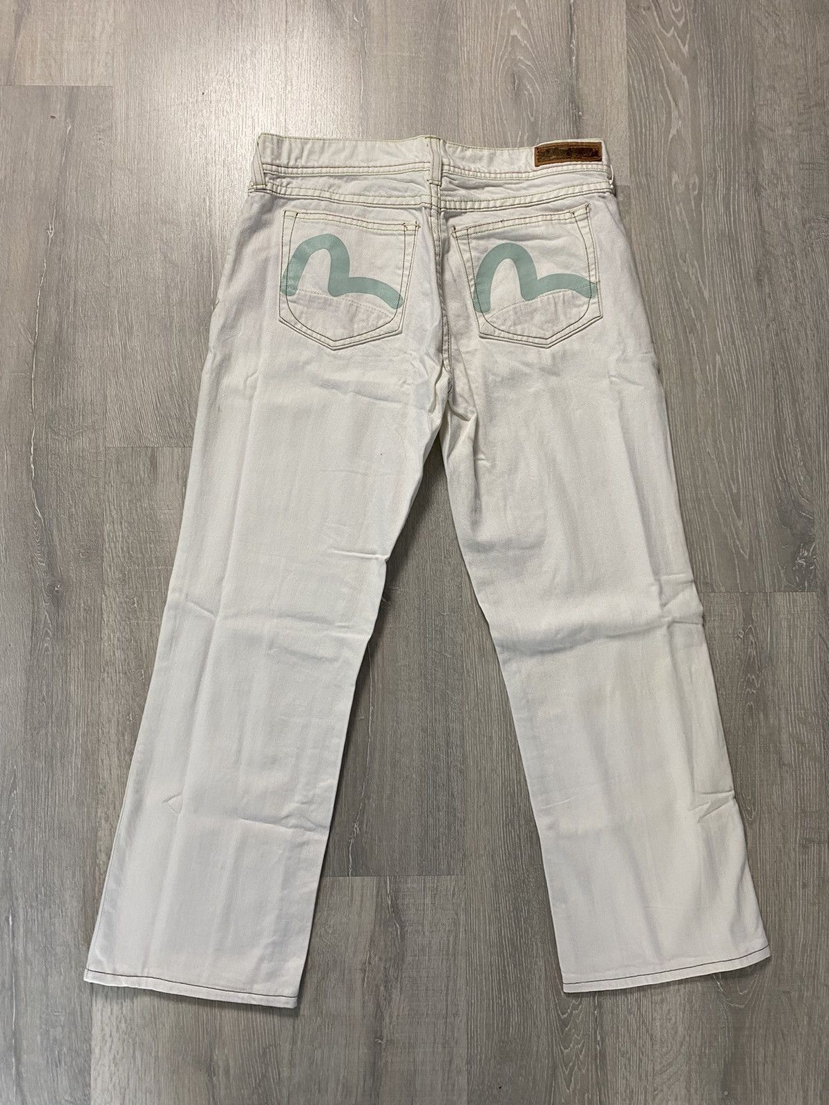 image of Evisu x Puma Vintage White Jeans Blue Seagulls Japan, Men's (Size 28)