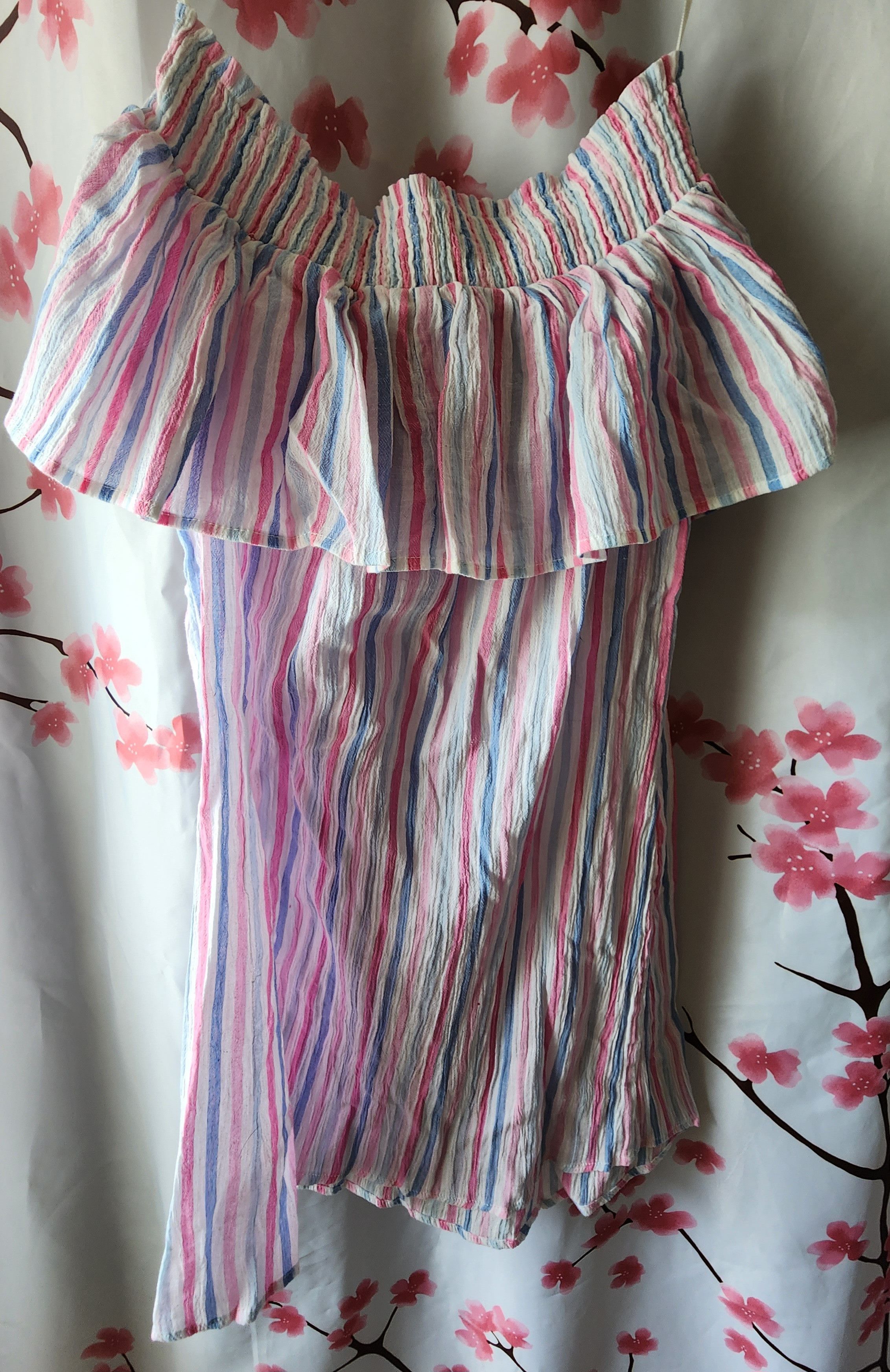 Other Primark Off Shoulder Candy Pink Pinstripe Cover Up Dress S Size S / US 4 / IT 40 - 2 Thumbnail