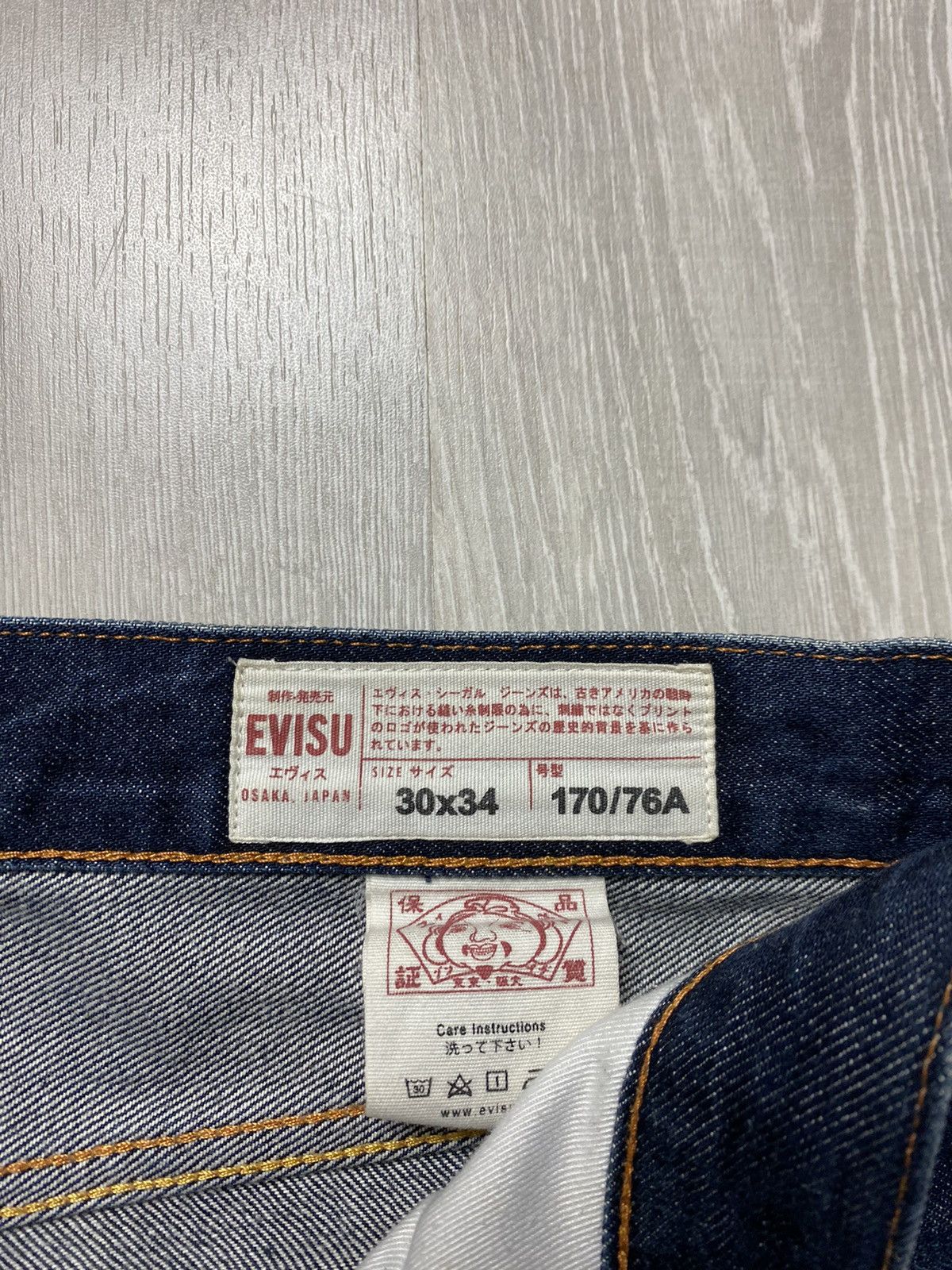 Evisu Evisu vintage jeans navy white seagulls big logo Size US 30 / EU 46 - 8 Thumbnail